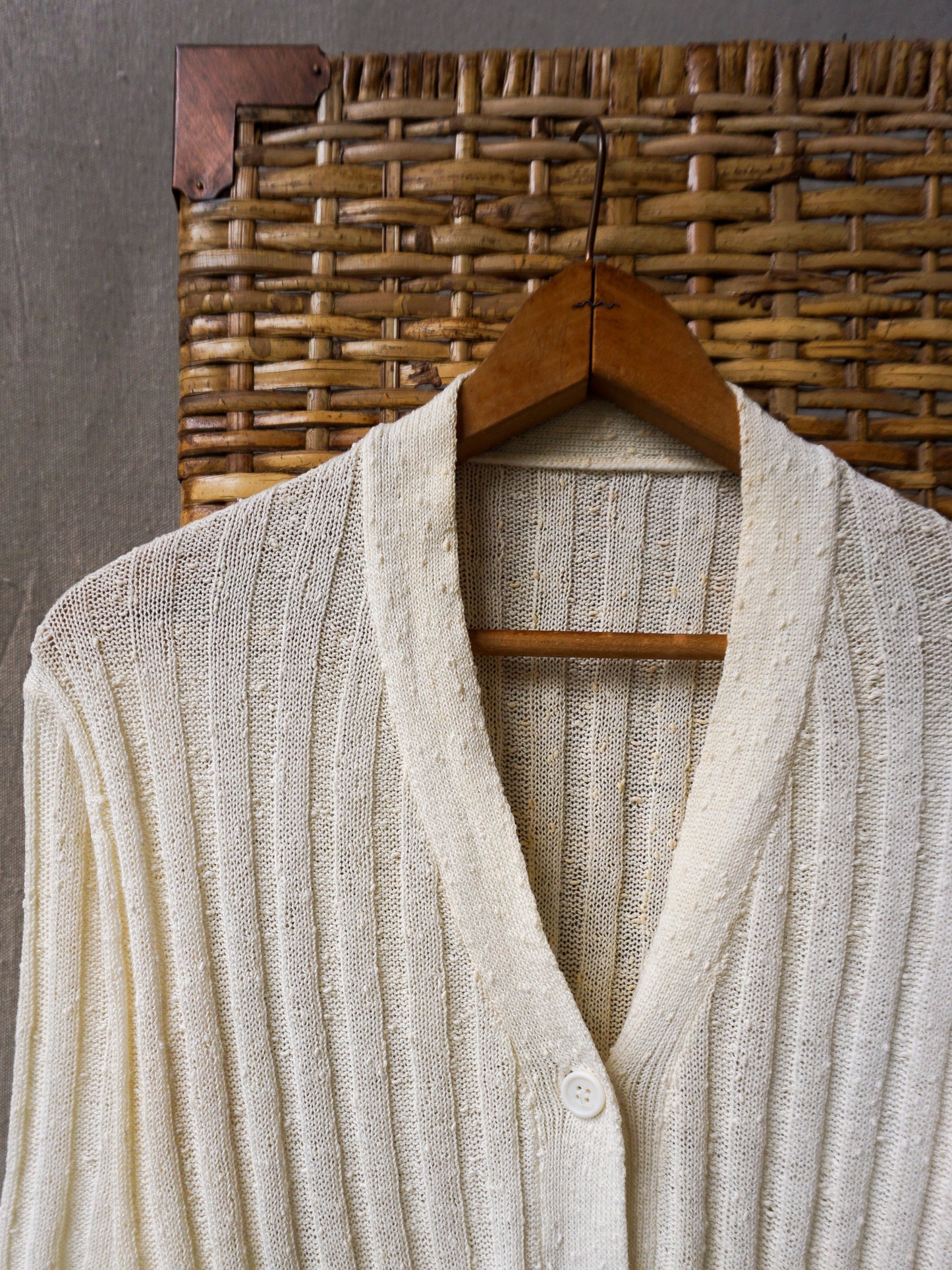 Slub Knit Silk Cardigan Tee—[M]