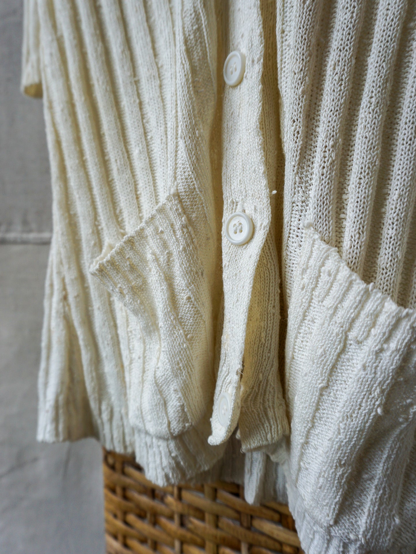 Slub Knit Silk Cardigan Tee—[M]