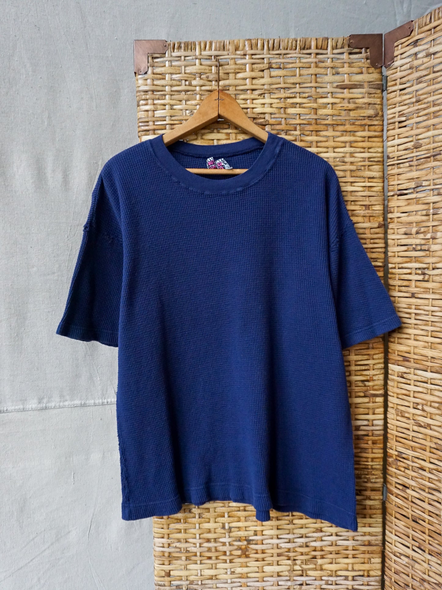 Navy Waffle T-Shirt—[M/L]