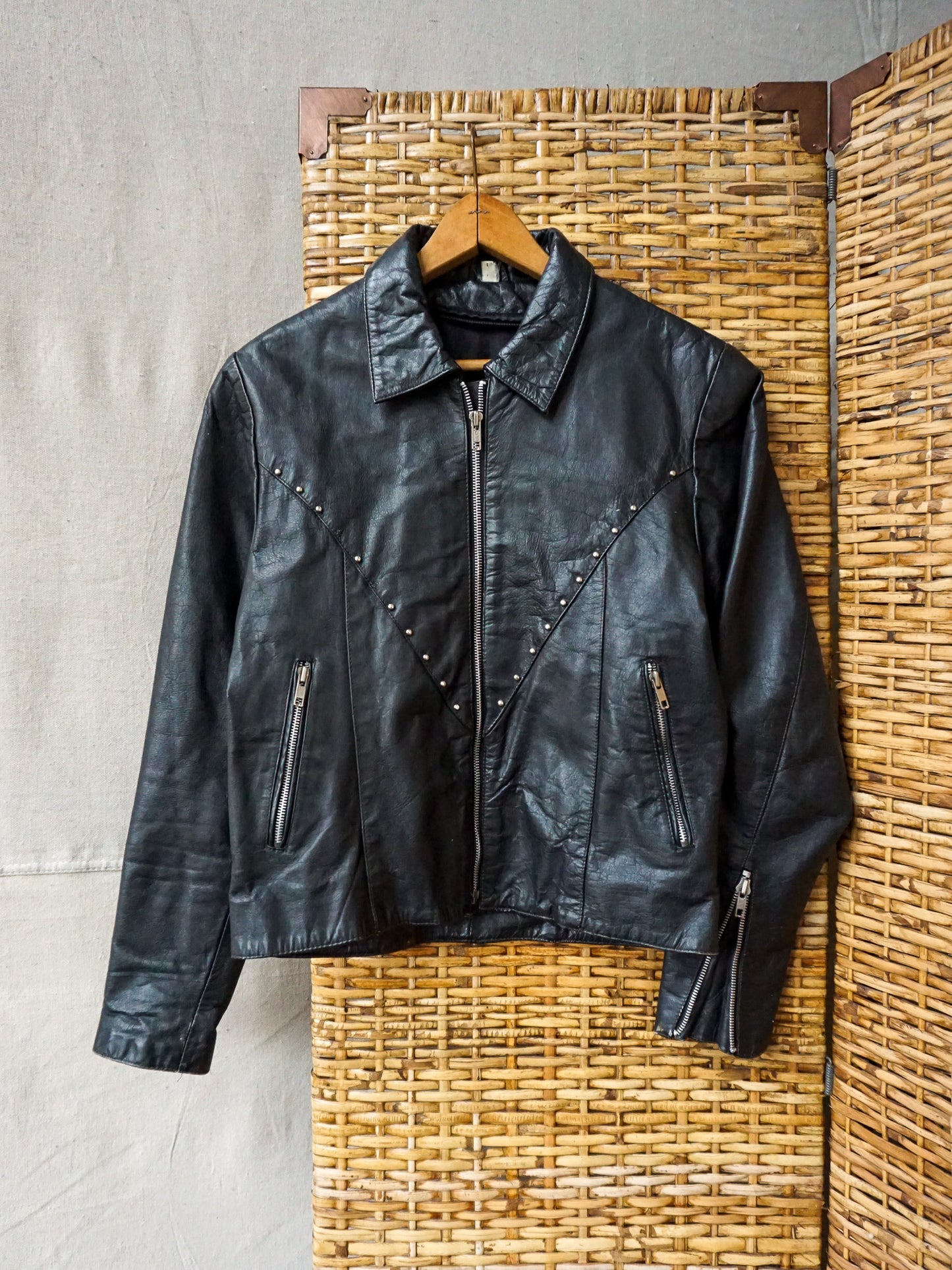 Studded Leather Jacket—[M]