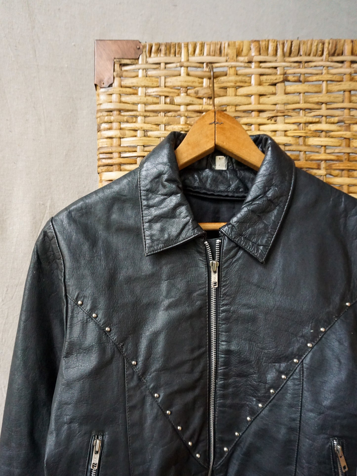 Studded Leather Jacket—[M]