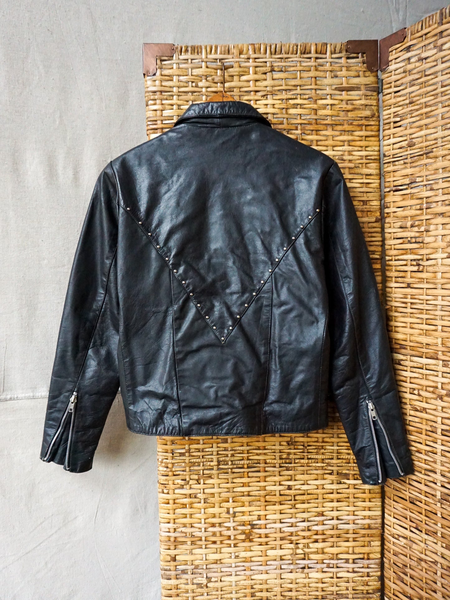 Studded Leather Jacket—[M]