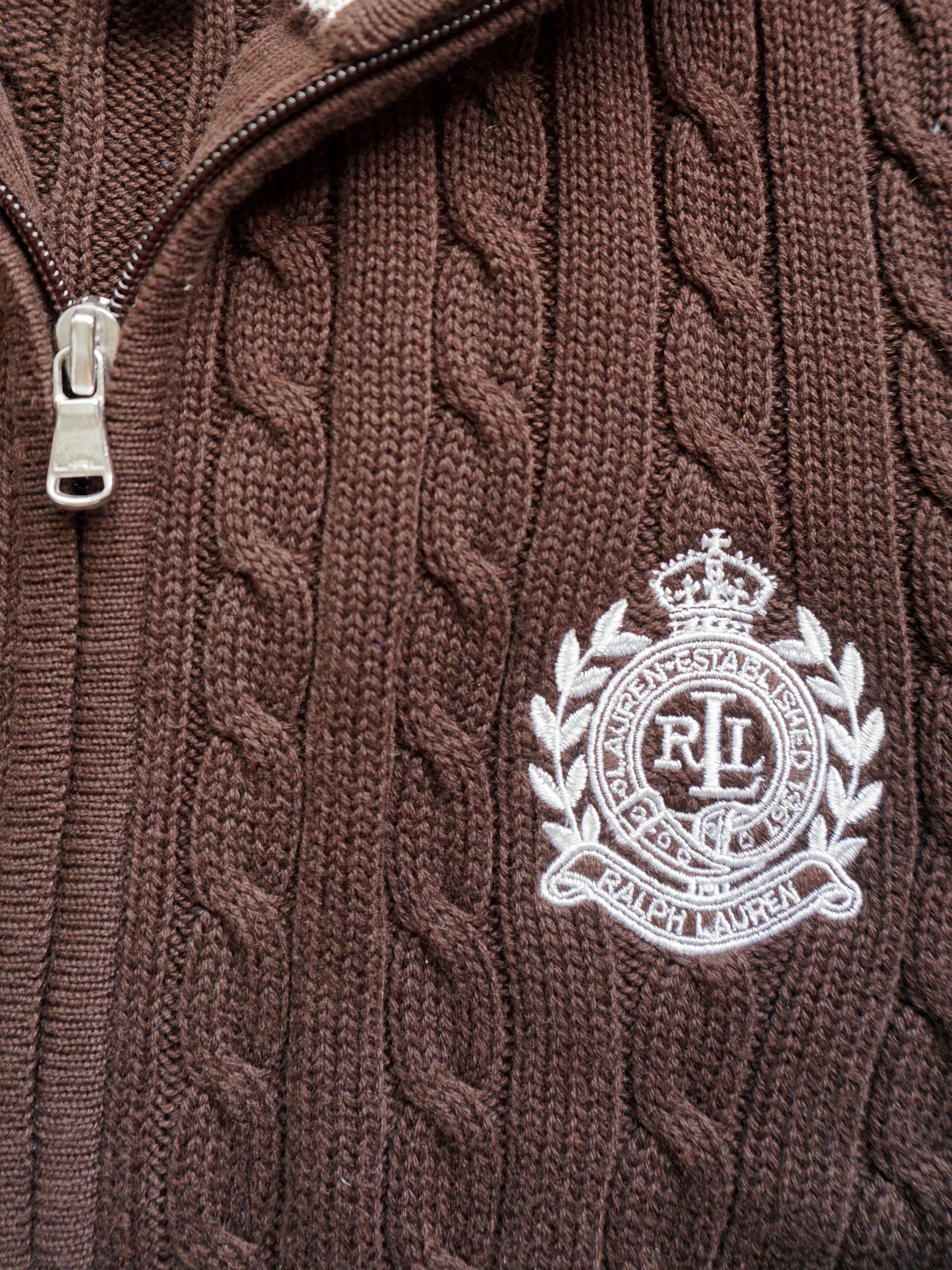 L-RL Active Cable Knit Zip—[]