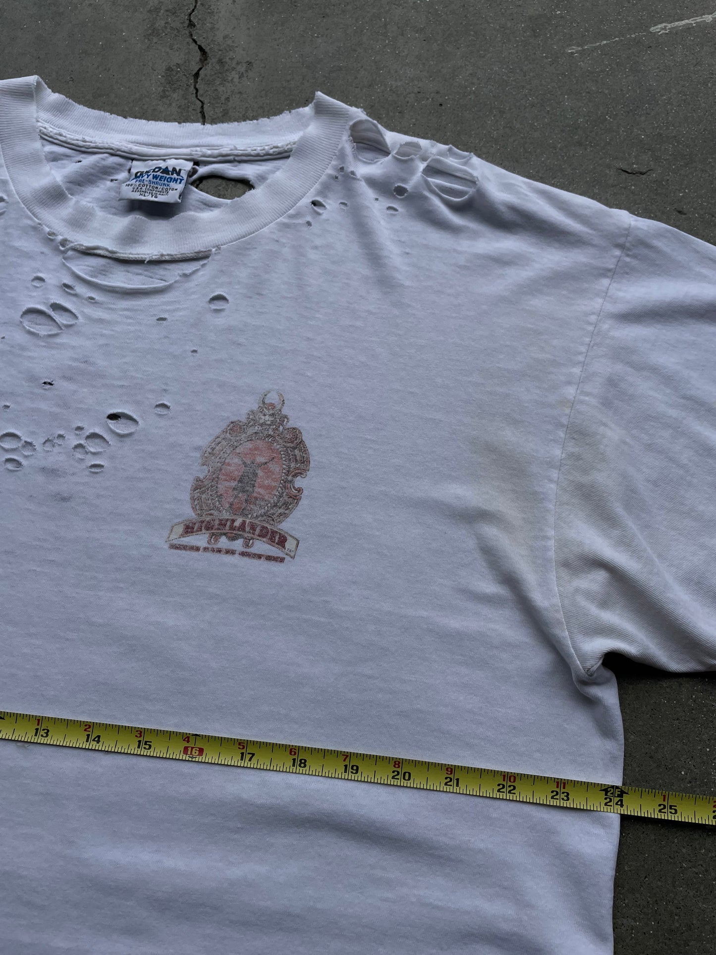 Thrashed n’ Torn White T-Shirt—[XL]