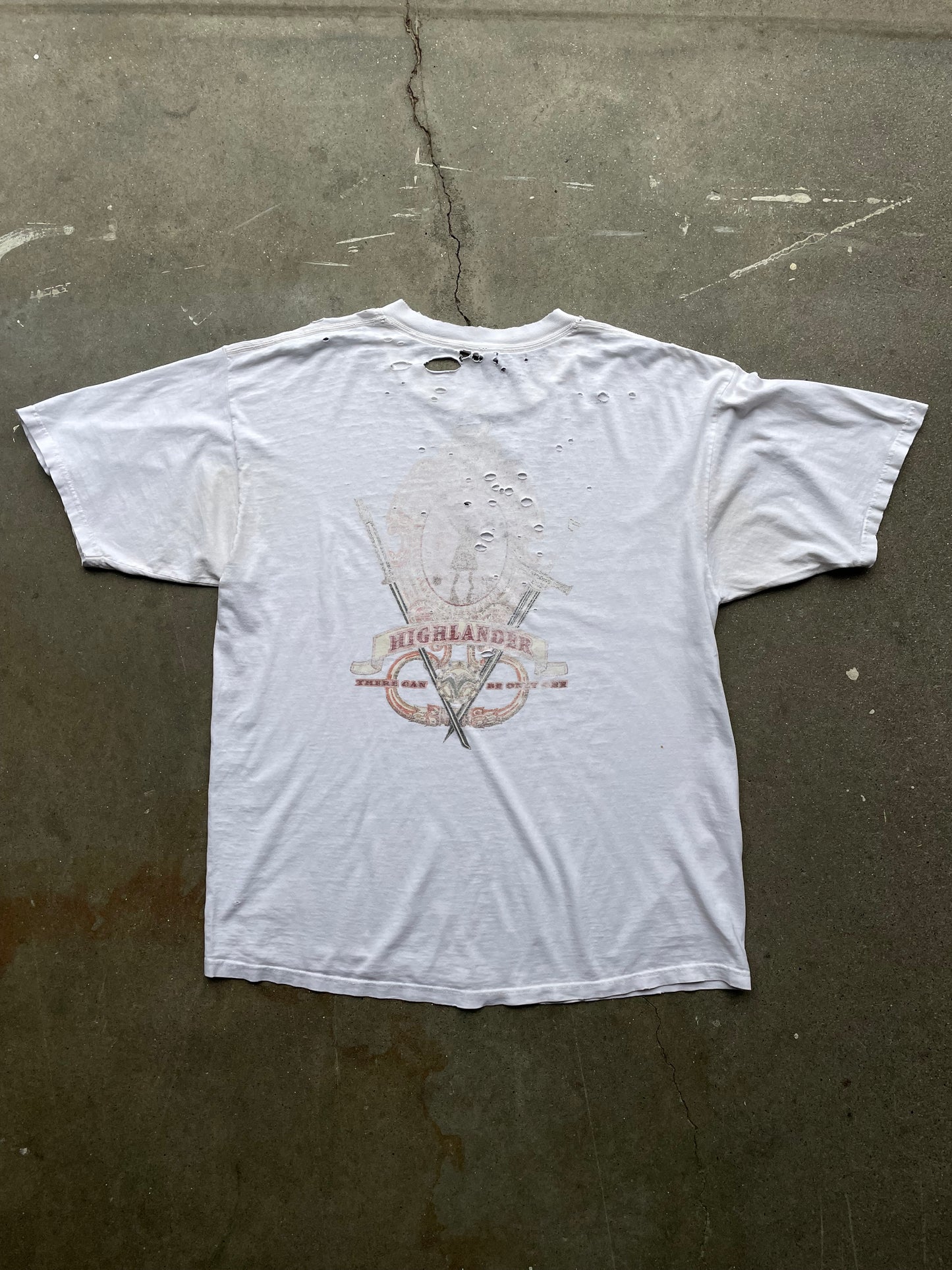 Thrashed n’ Torn White T-Shirt—[XL]