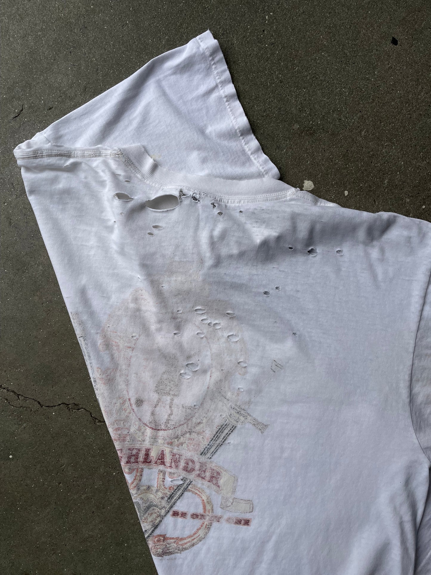 Thrashed n’ Torn White T-Shirt—[XL]