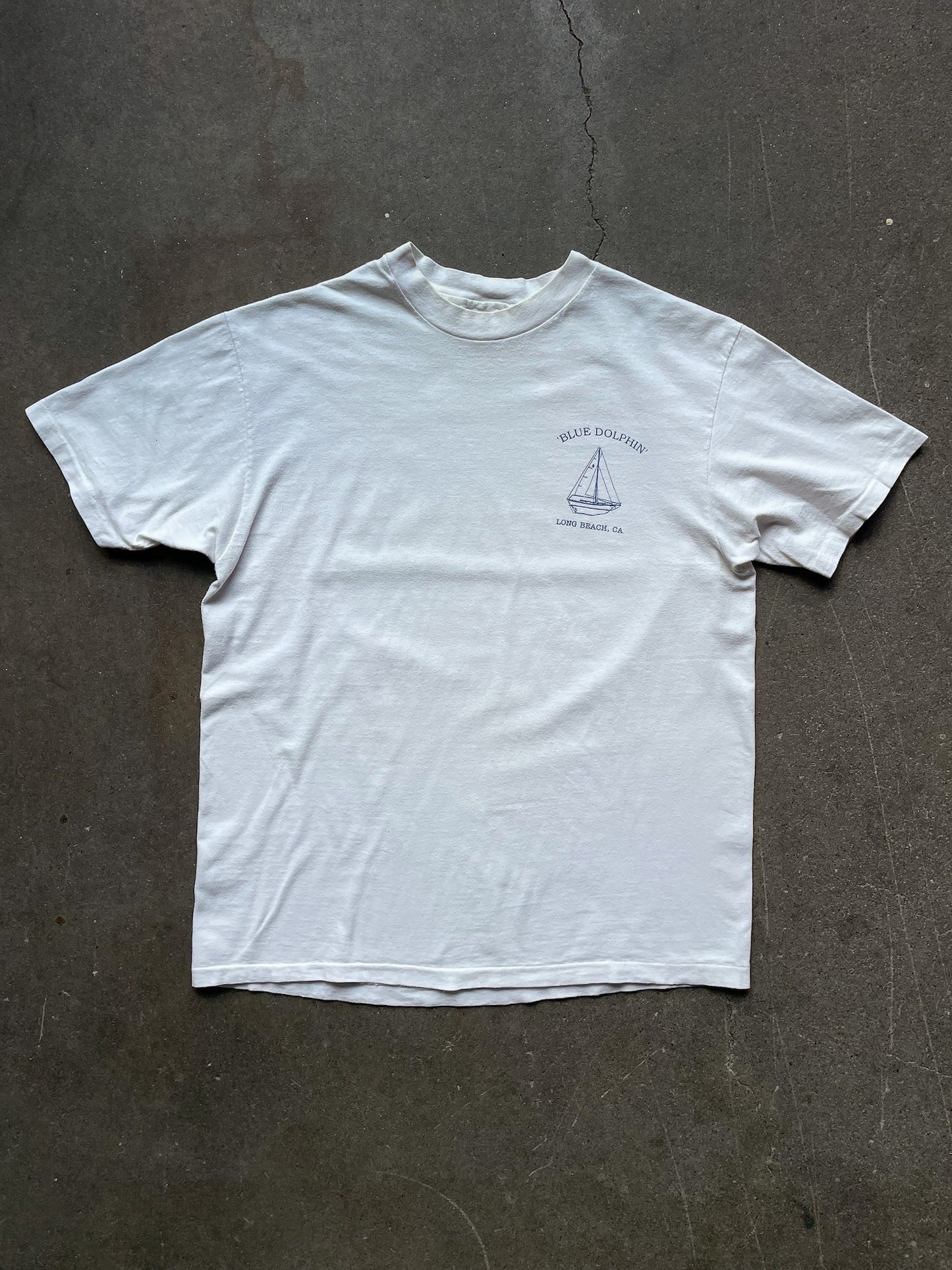 90's Blue Dolphins Sailing T-Shirt—[L]