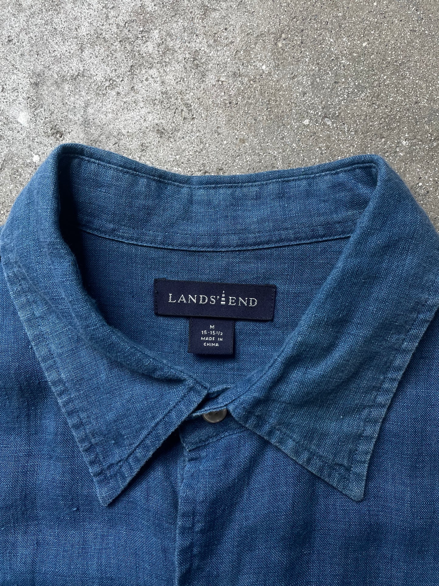 Lands' End Linen Button-Up Shirt—[M]