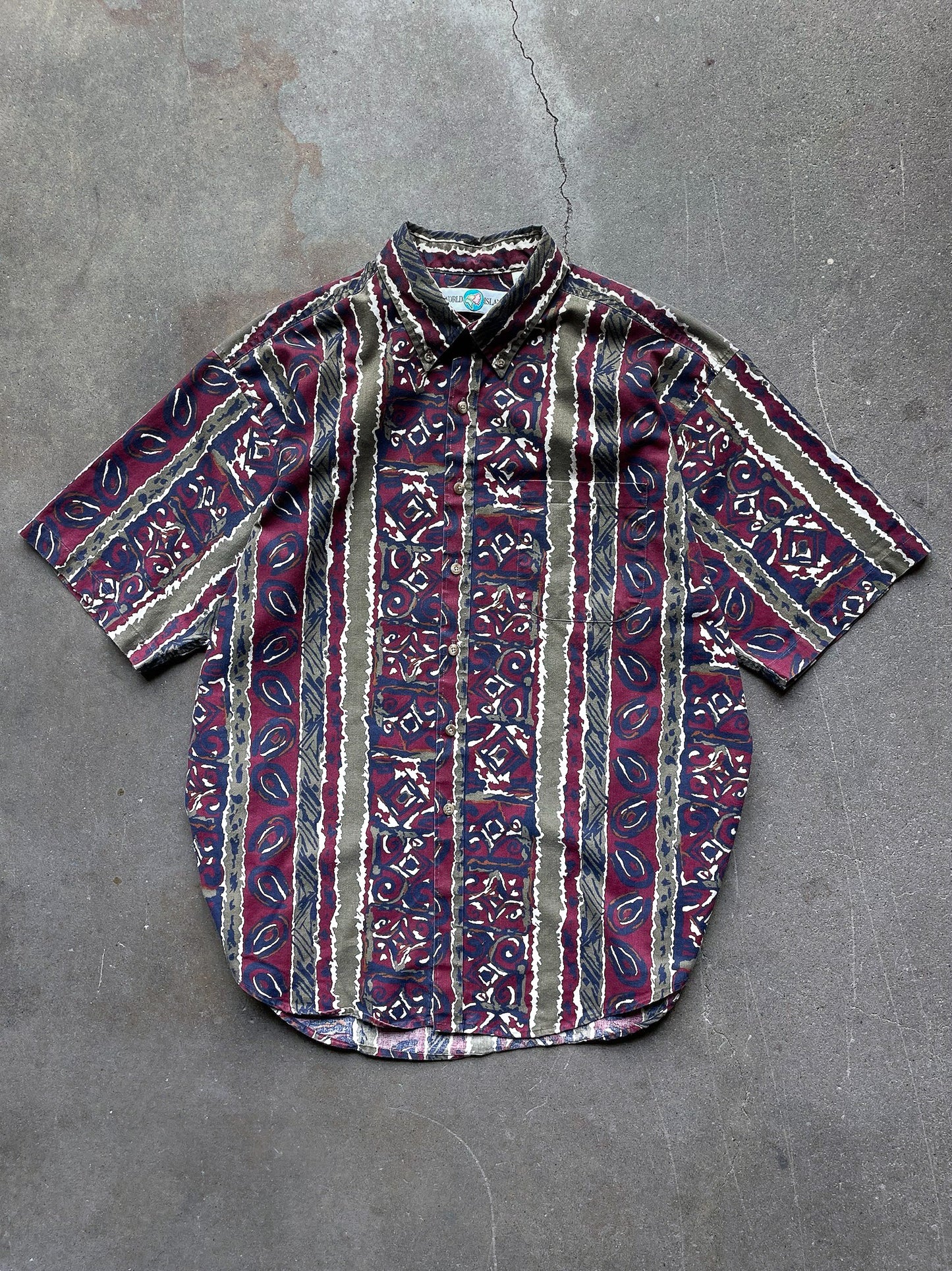 Vintage Abstract Patterned Shirt—[XL]