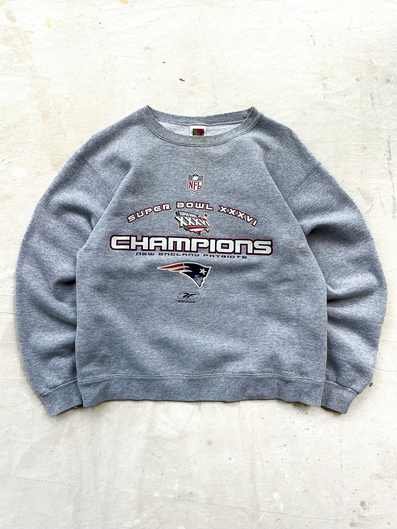 mahshu New England Patriots Superbowl Xxxvi CREWNECK—[L]