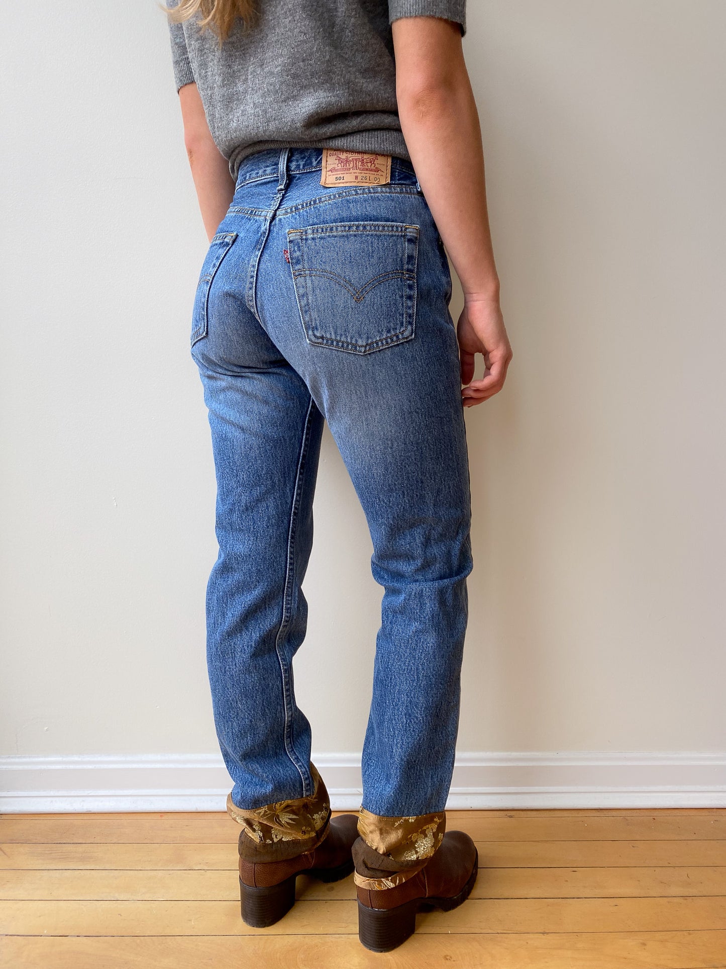 Levi’s 501 Custom Silk Cuffed Jeans—[26x32]