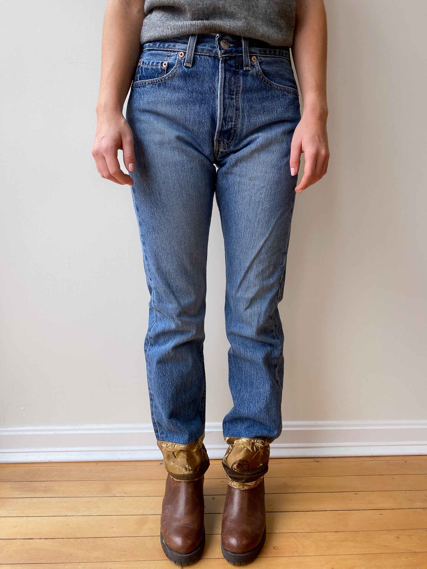 Levi’s 501 Custom Silk Cuffed Jeans—[26x32]