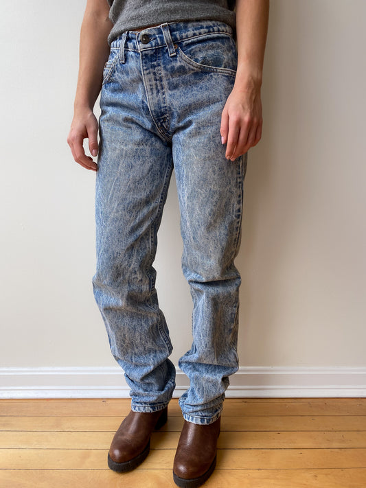 80's Levi’s 505 Orange Tab Acid Wash Jeans—[28x33]