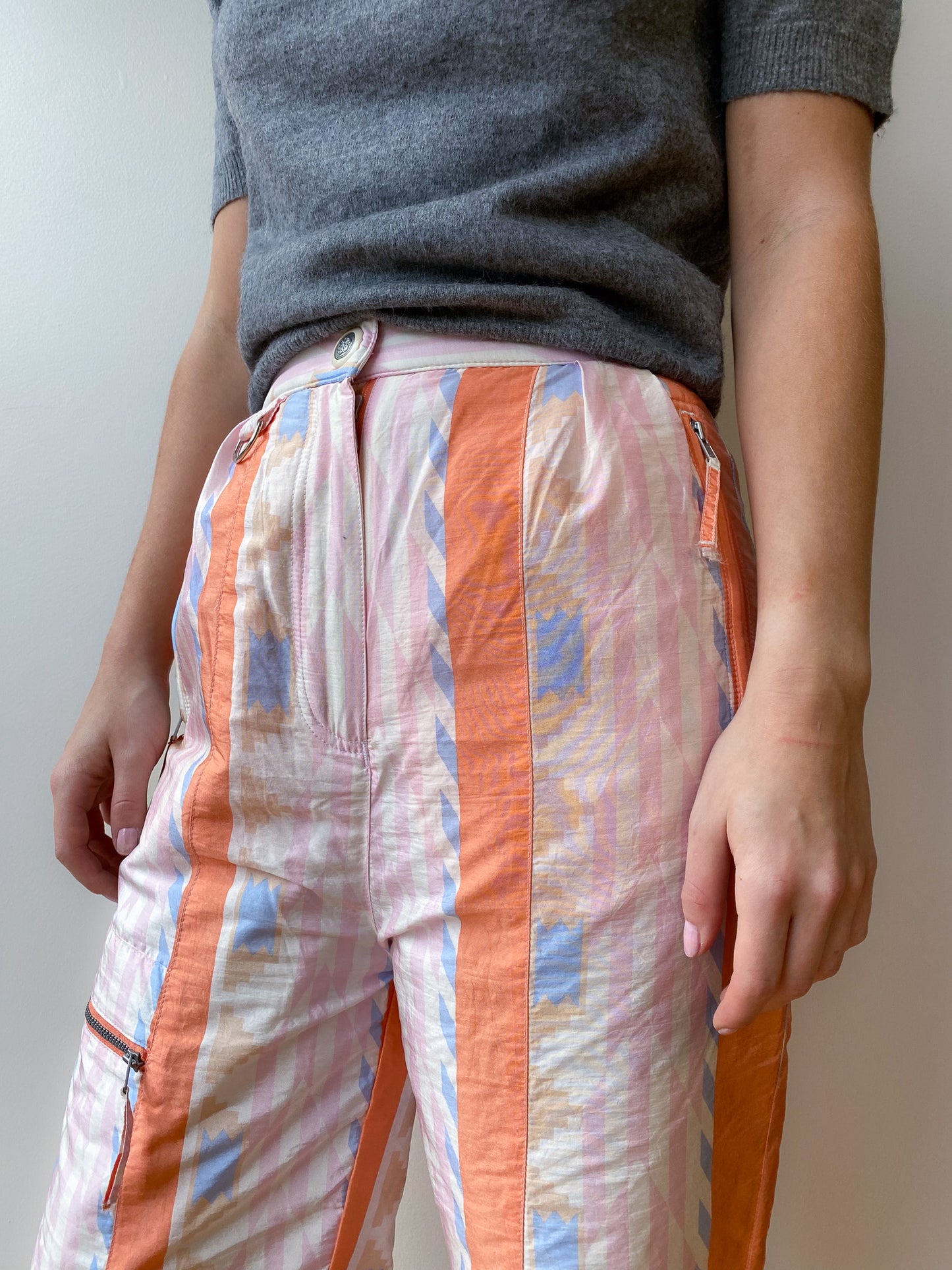 90's Ellesse Geometric Pastel Snow Pants—[S]