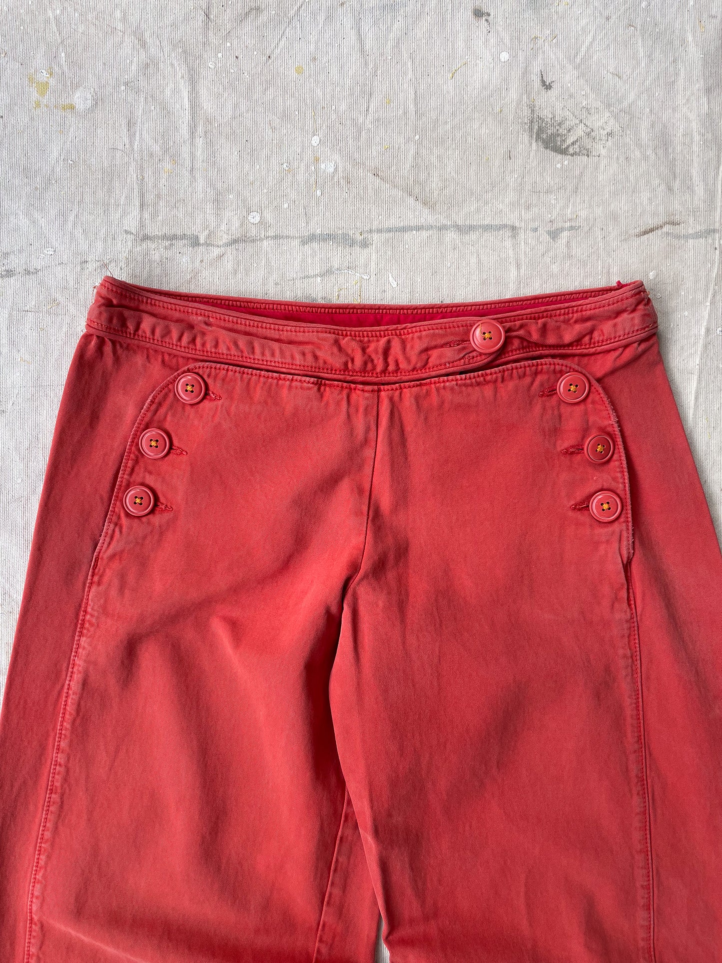 Buttoned Wide Leg Pants—[32x31]