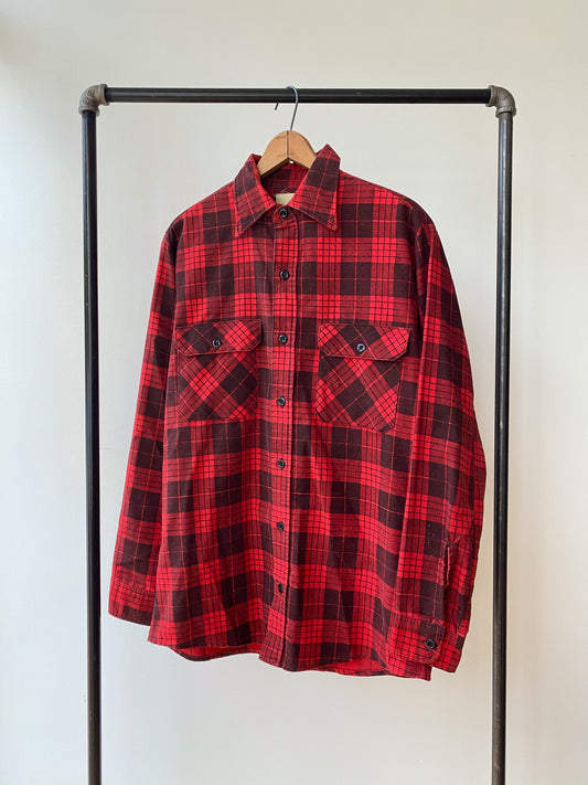 Red Plaid Flannel Shirt—[M/L]