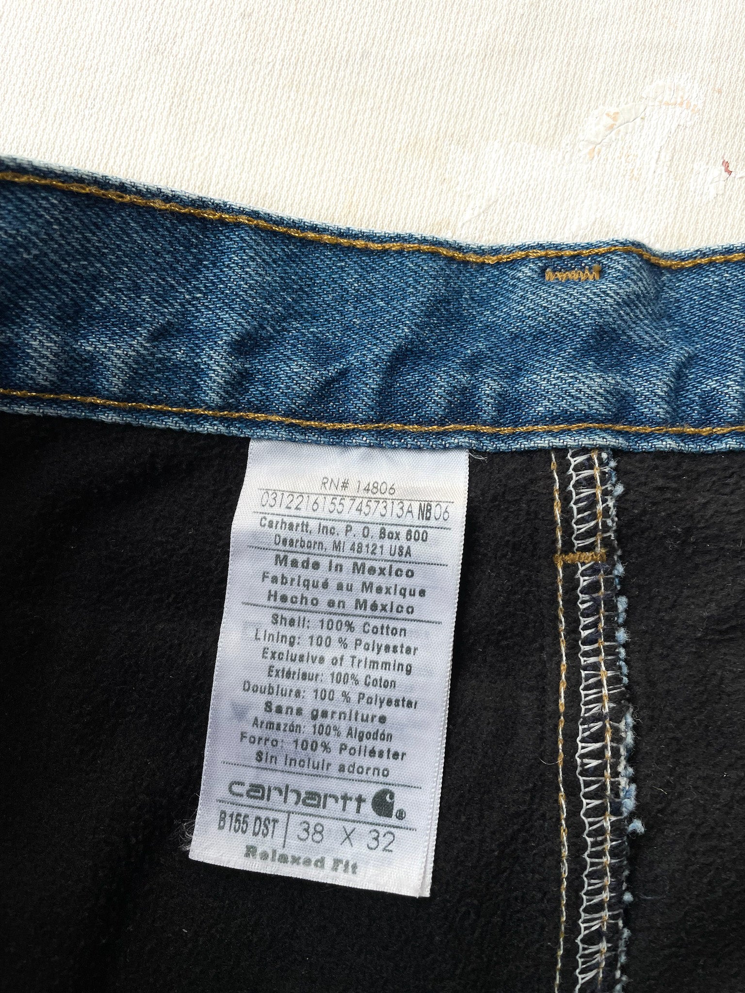 Carhartt fleece lined jeans sale