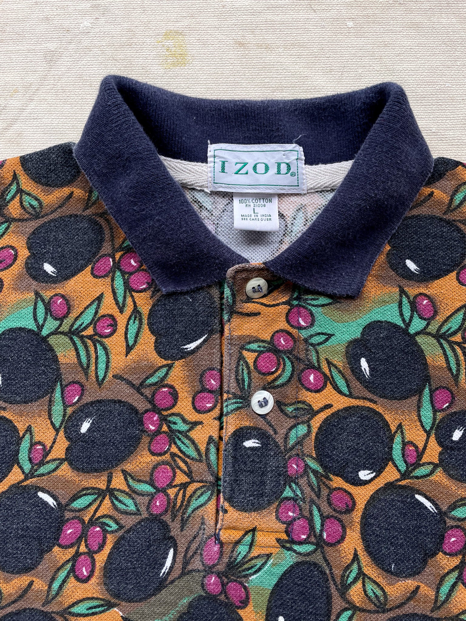 Izod Berry Print Shirt L