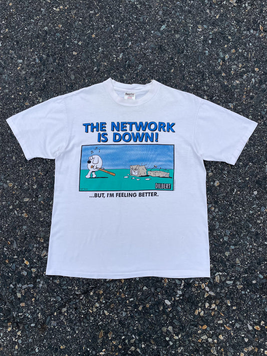 90's Dilbert The Network Is Down T-Shirt—[M]