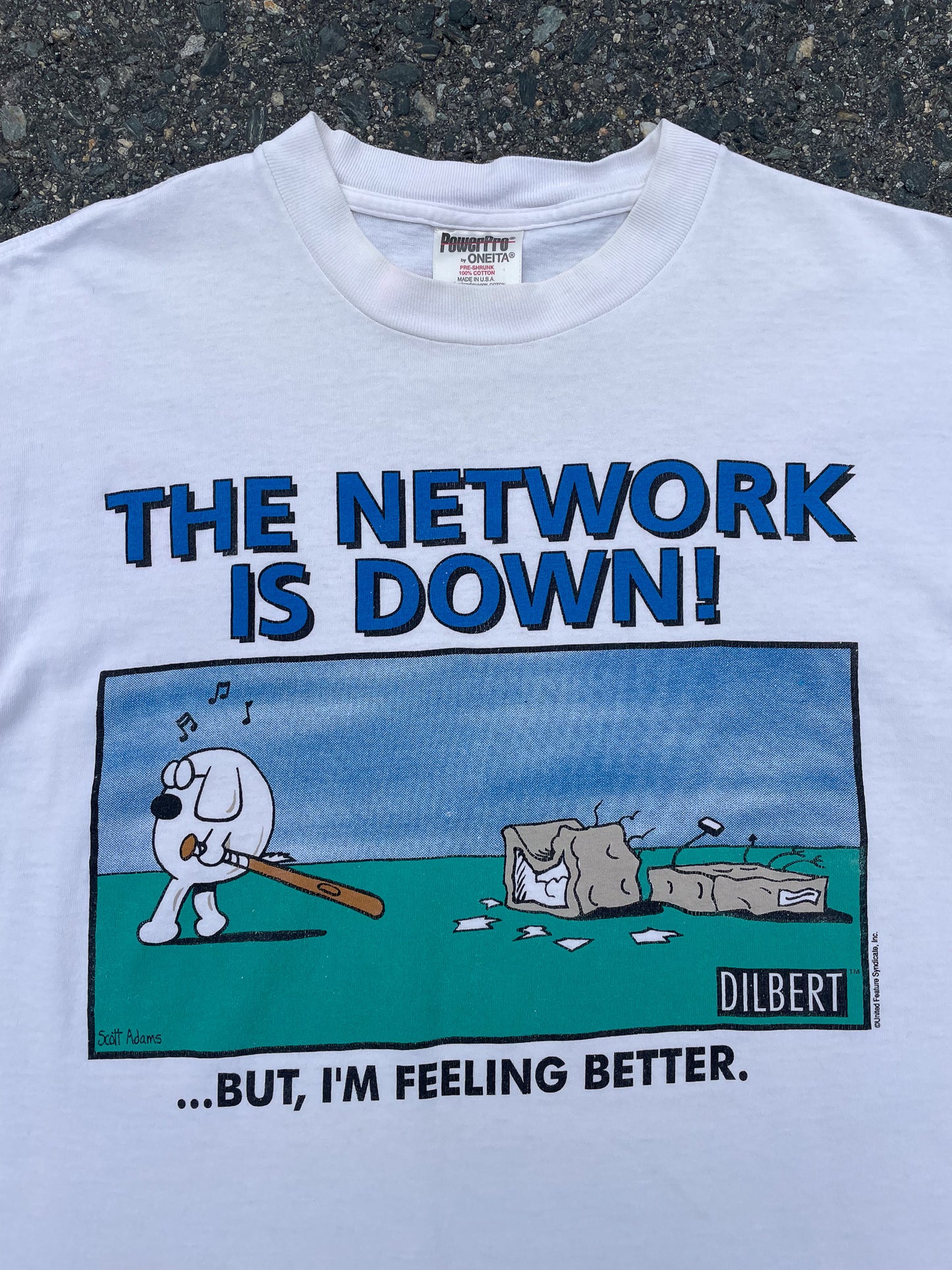 90's Dilbert The Network Is Down T-Shirt—[M]