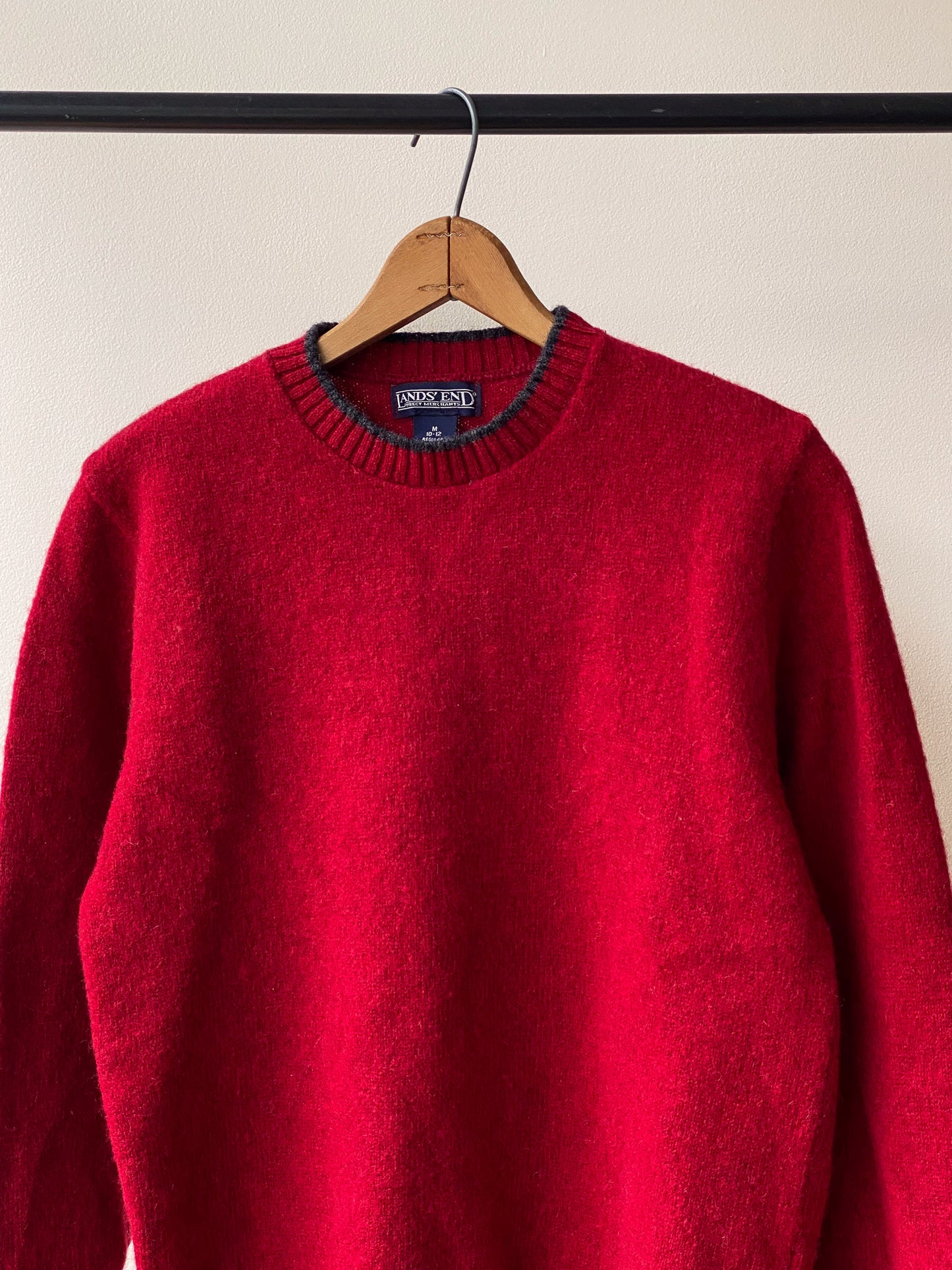 80's Lands' End Wool Knit Crewneck Sweater—[S/M]