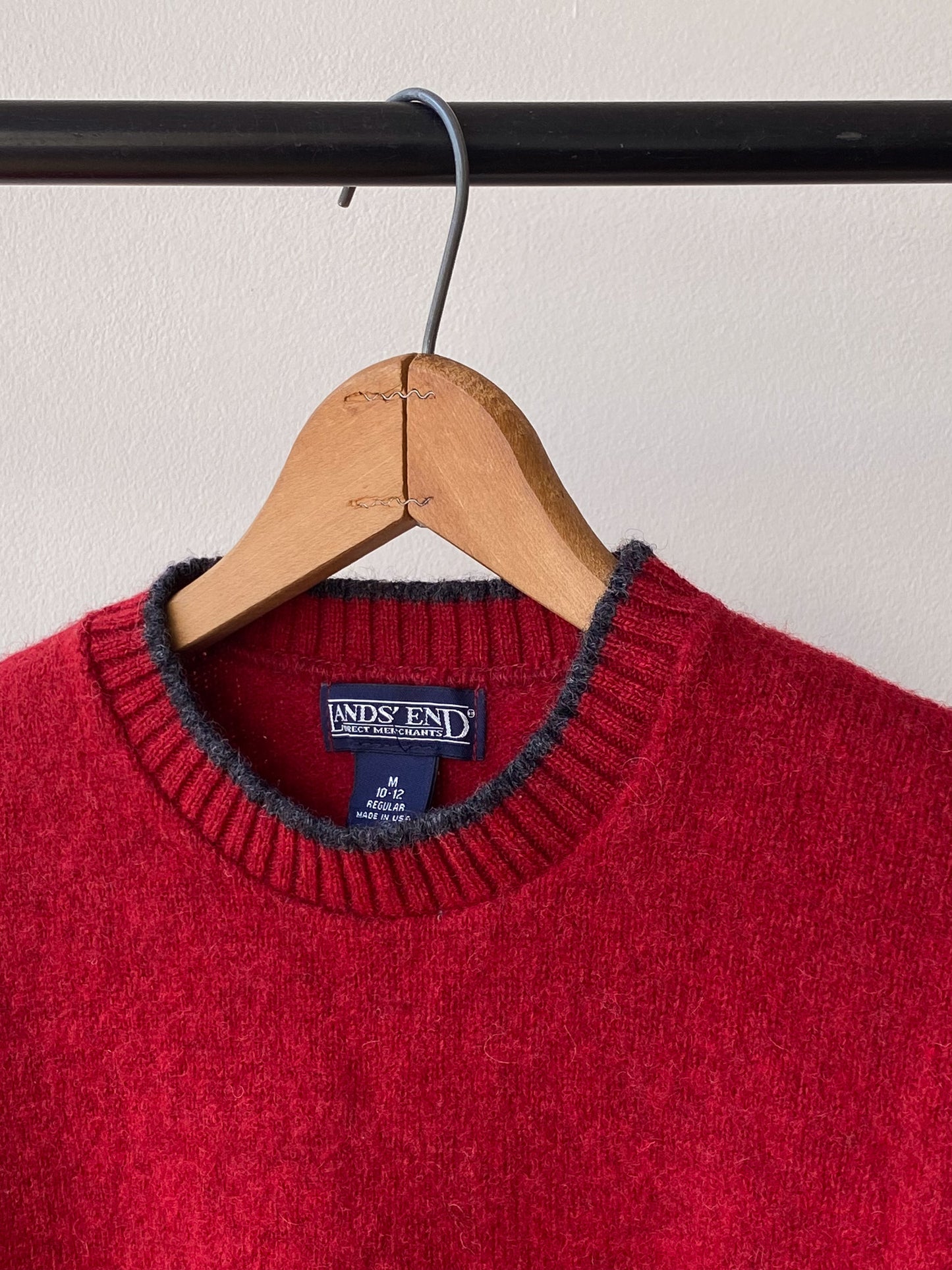 80's Lands' End Wool Knit Crewneck Sweater—[S/M]
