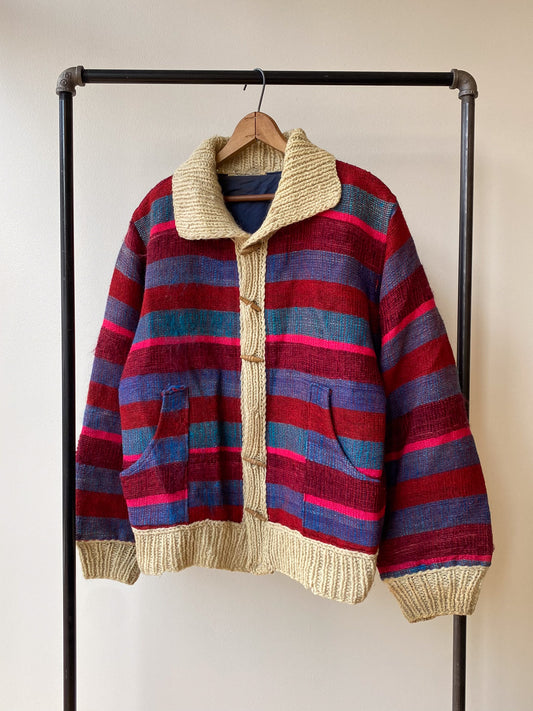 Mykonos Woven Striped Cardigan Jacket—[M/L]