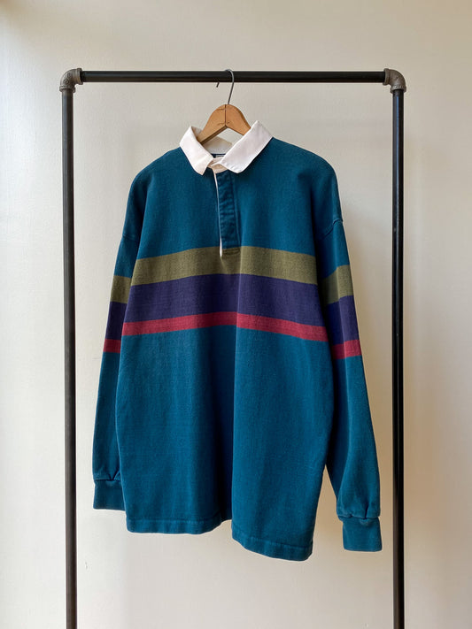90's L.LBean Colorblock Rugby Shirt—[L]