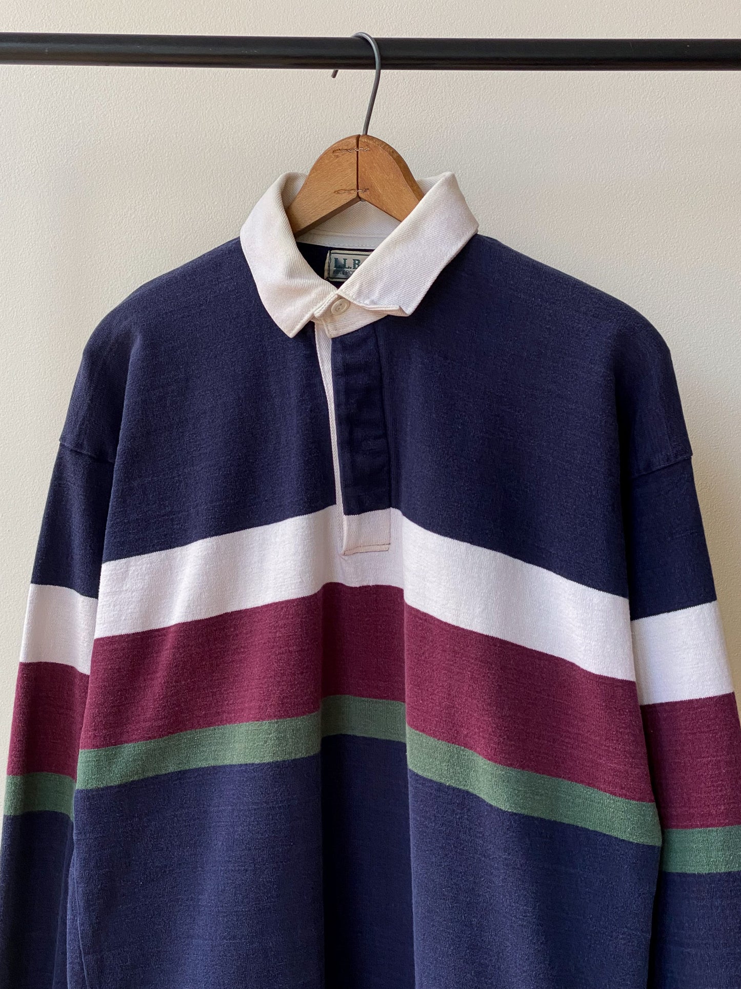 90's L.L.Bean Colorblock Rugby Shirt—[L]