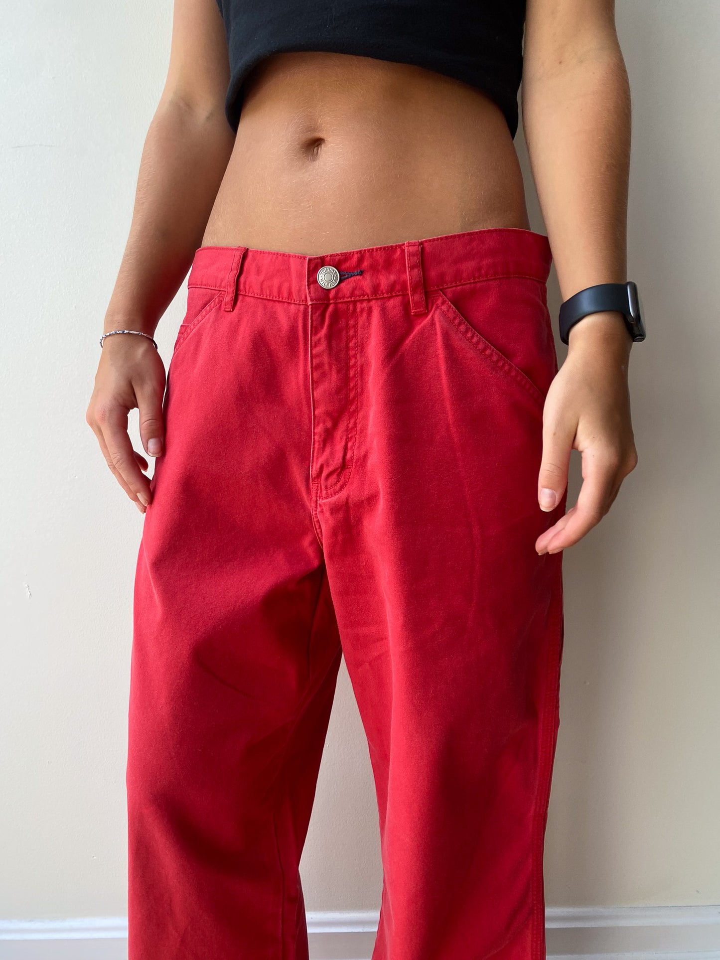 RED TOMMY HILFIGER CARPETNER PANTS—[32x25]