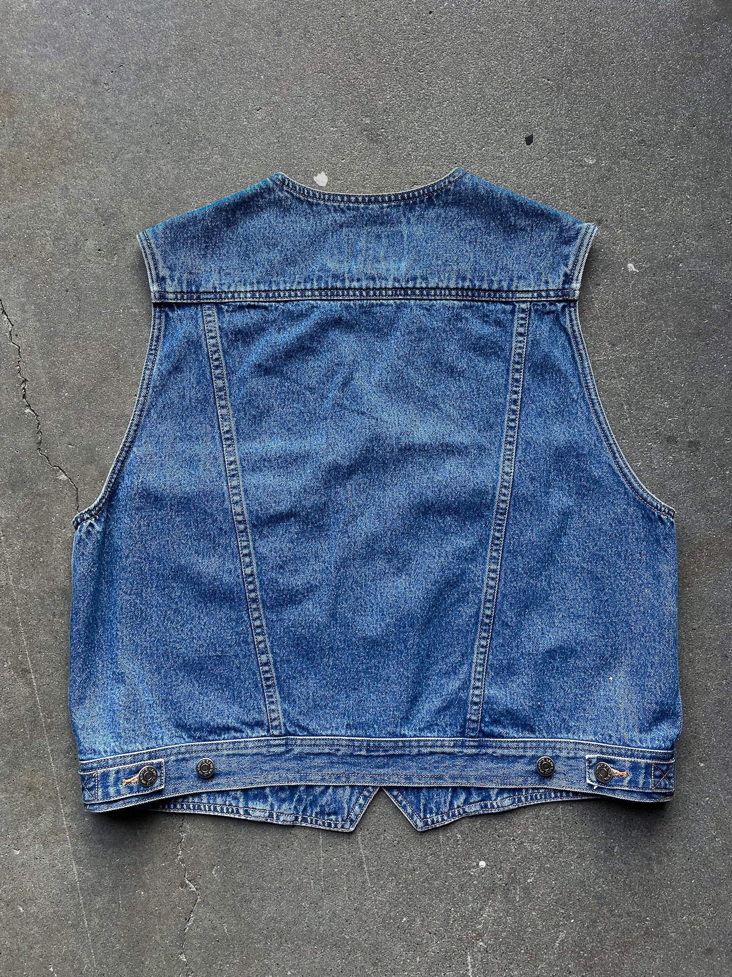 90's Eddie Bauer Denim Trucker Vest—[L]