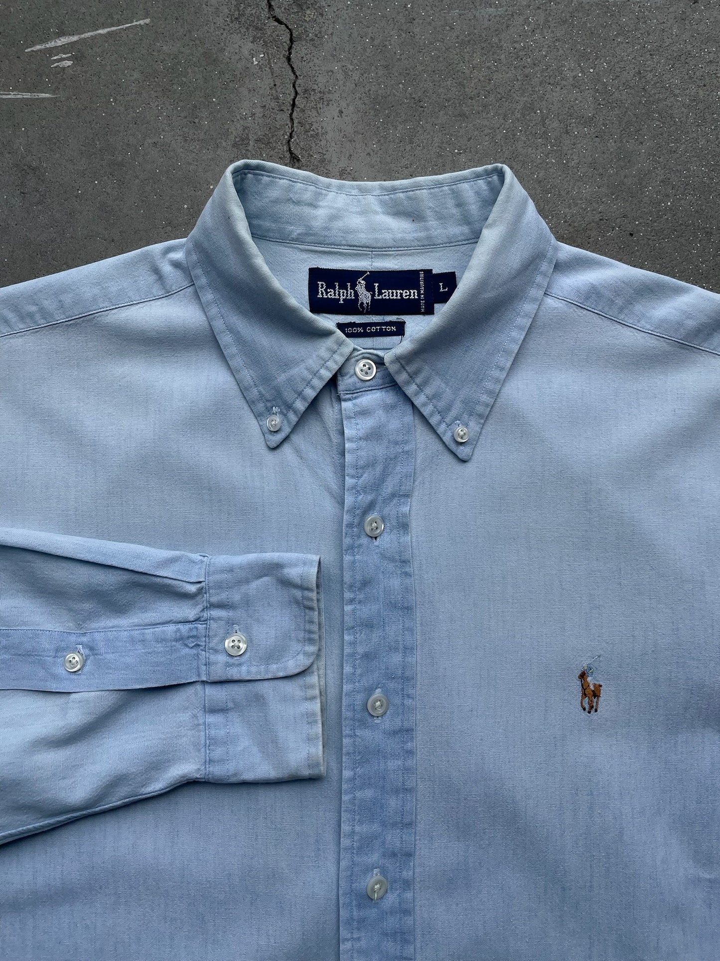 Ralph Lauren Chambray Button-Down Shirt—[L]