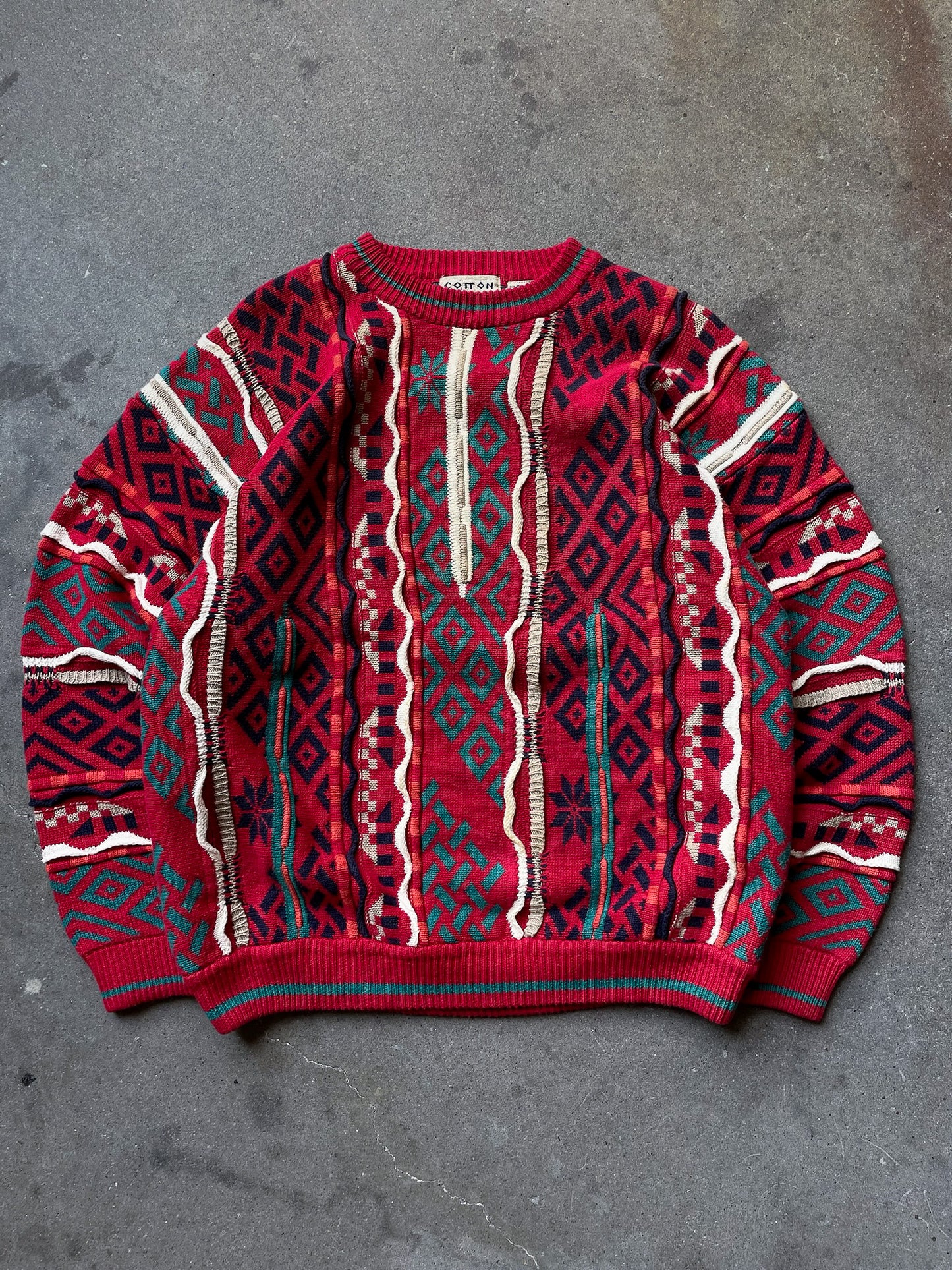 90's Cotton Traders Textured Knit Sweater—[M]