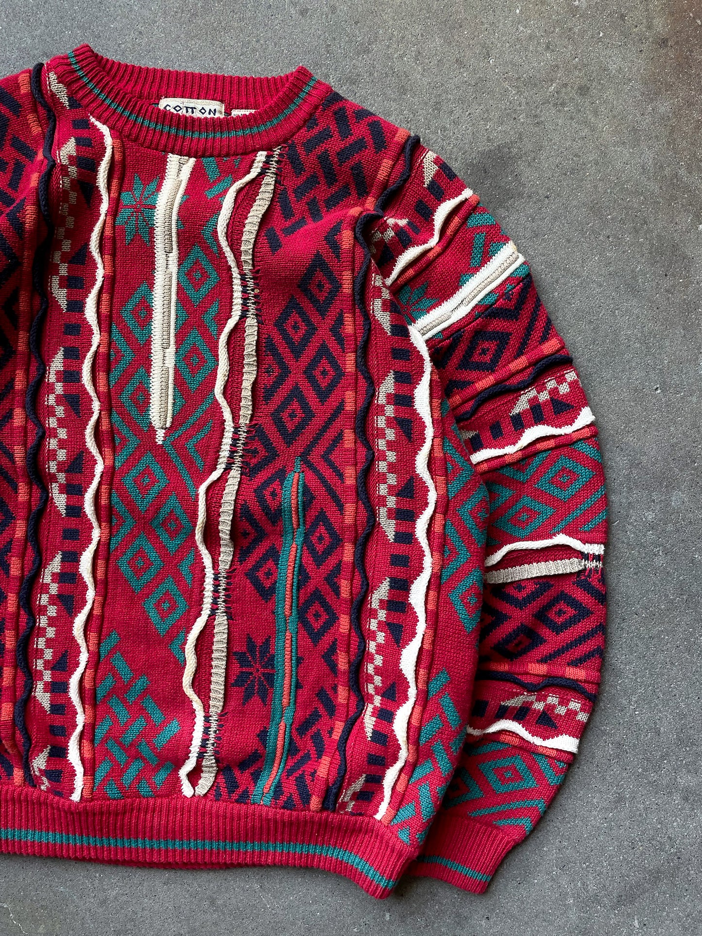 90's Cotton Traders Textured Knit Sweater—[M]