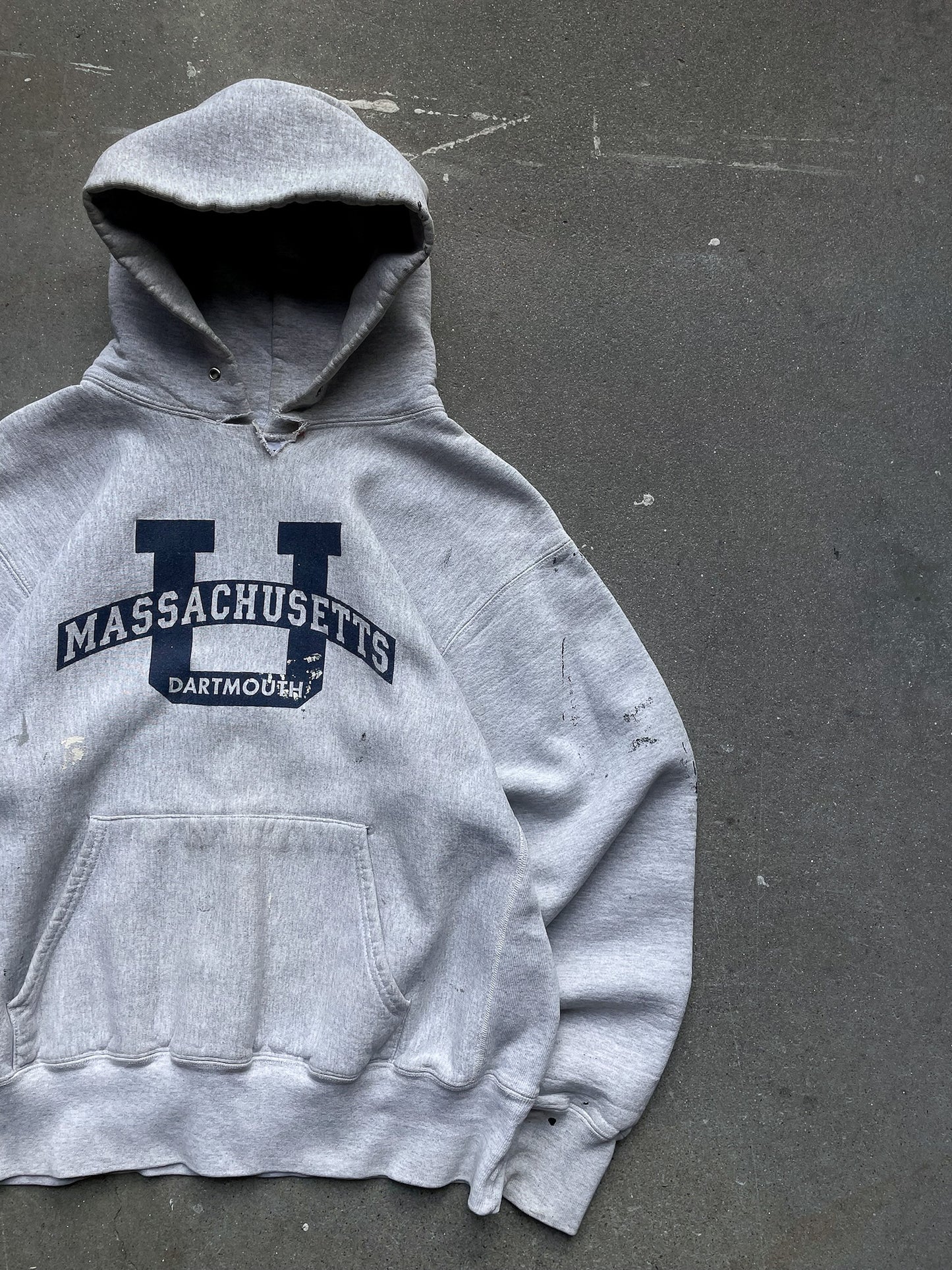 UMass Dartmouth Reverse Weave Cotton Exchange Hoodie—[L]