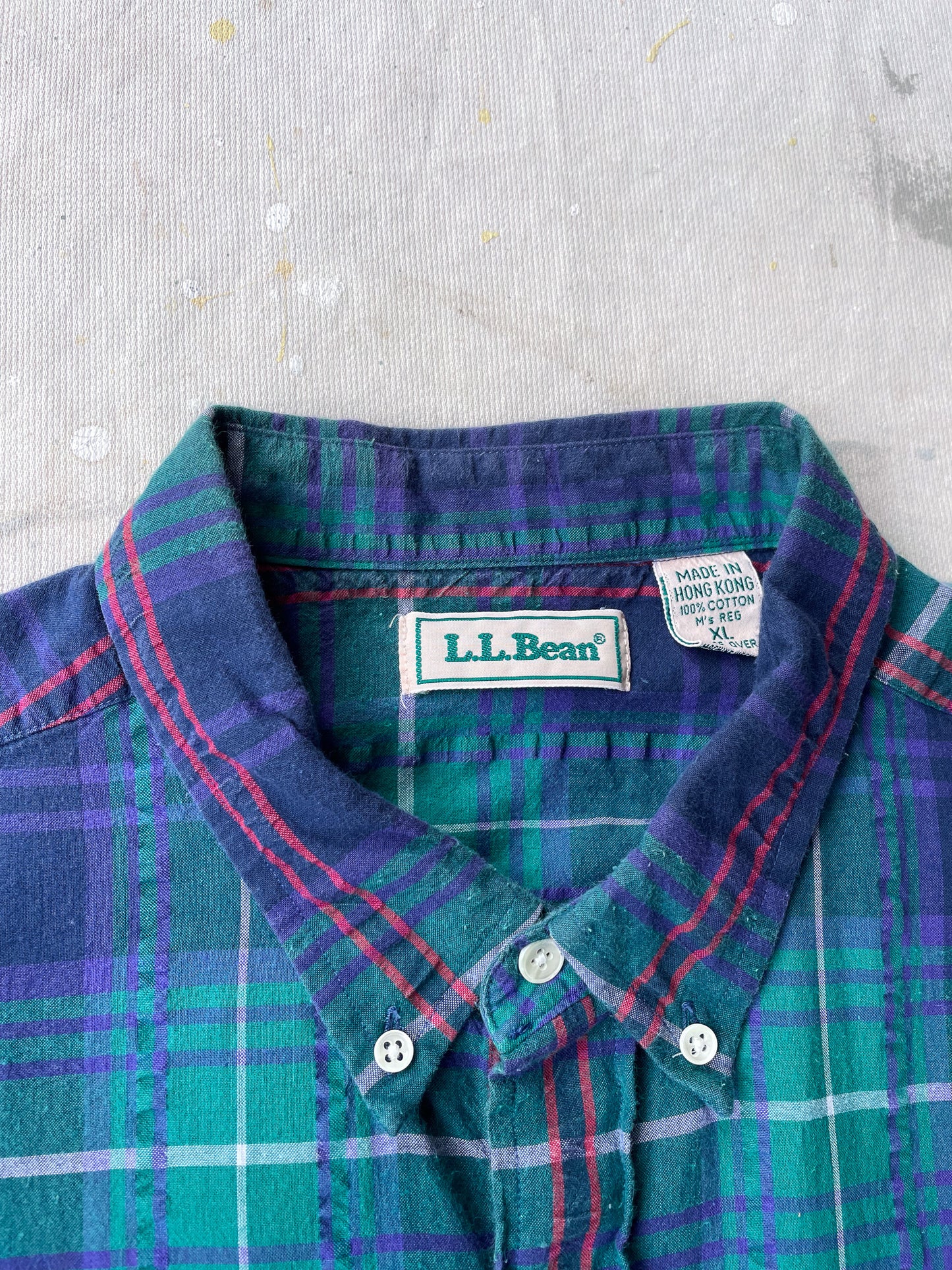 90's L.L. Bean Seersucker Button Down Shirt—[XL]