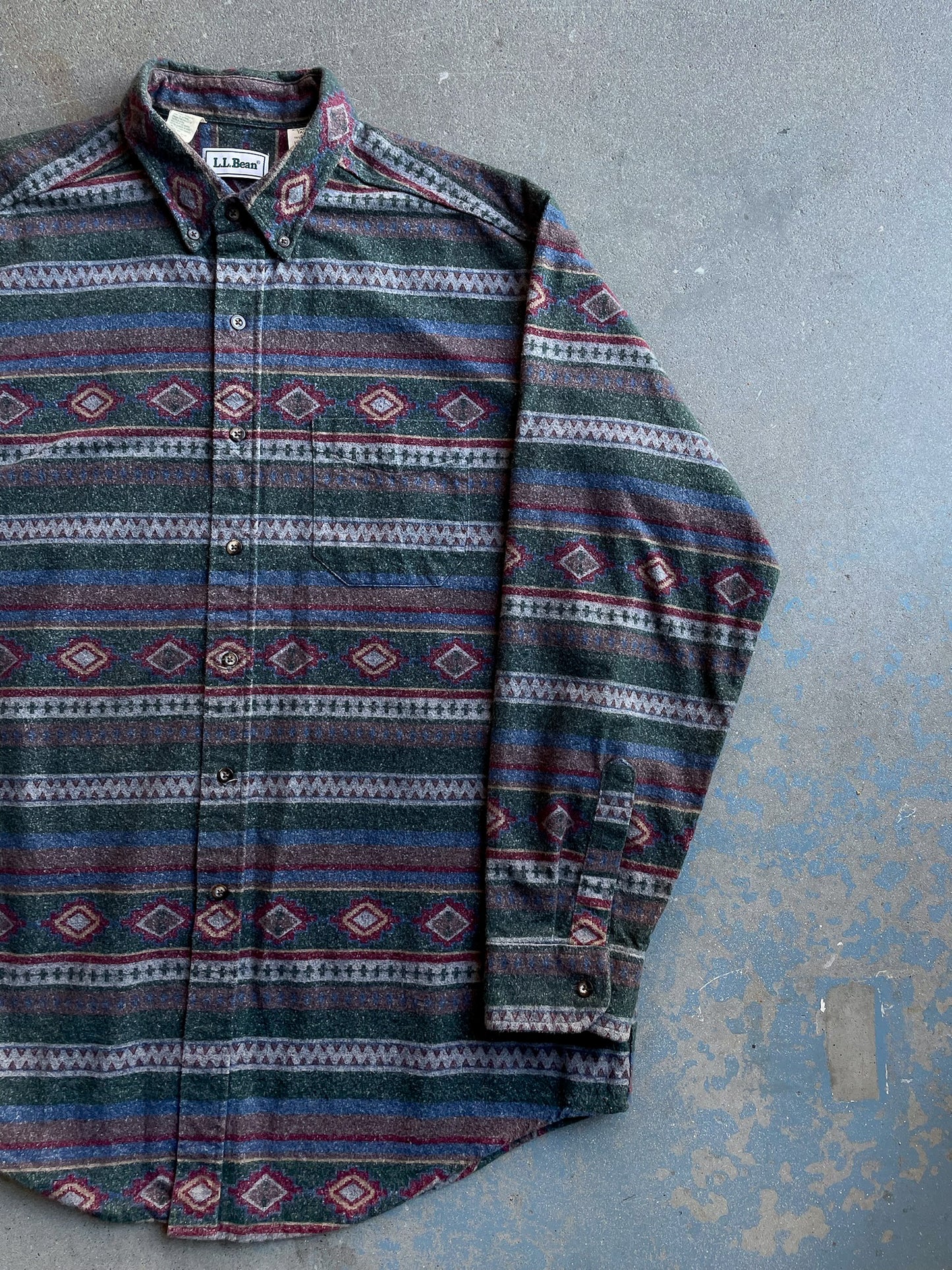 90's L.L.Bean Aztec Flannel Shirt—[XL]