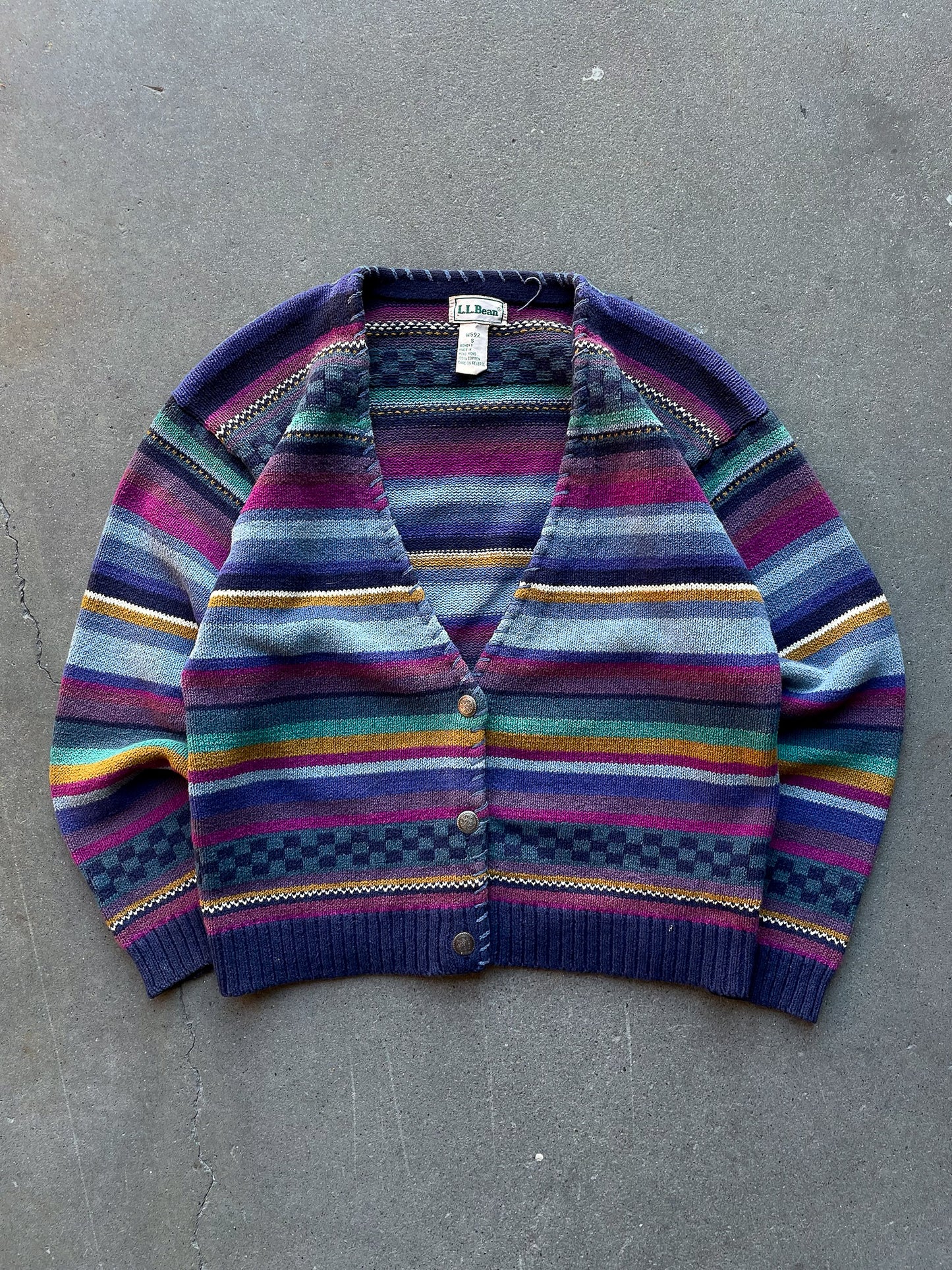 L.L.Bean Striped Cardigan—[M]