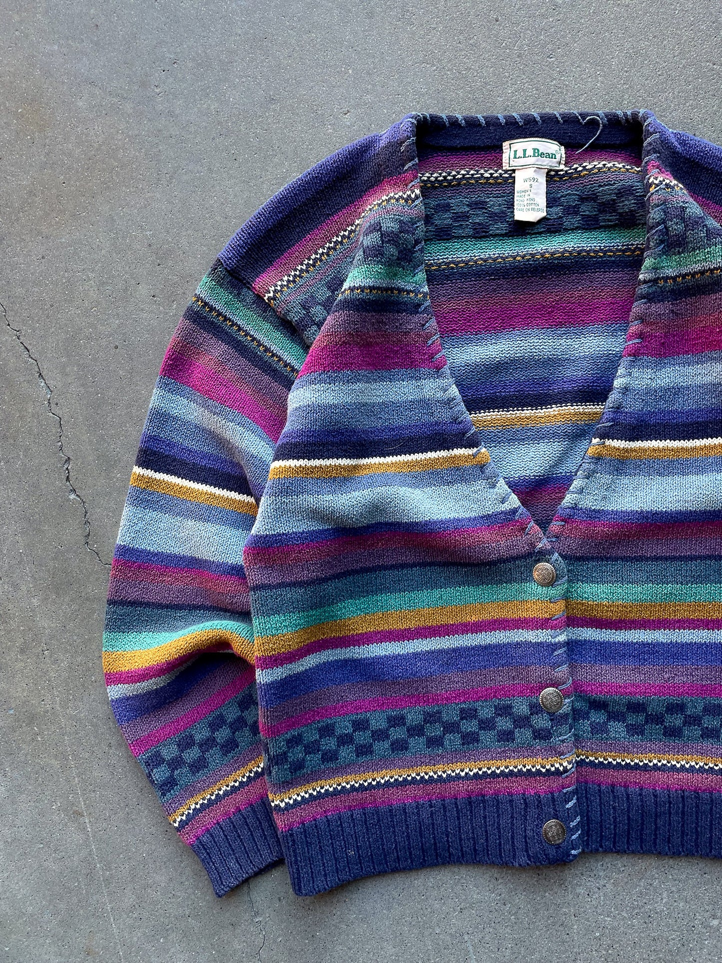 L.L.Bean Striped Cardigan—[M]