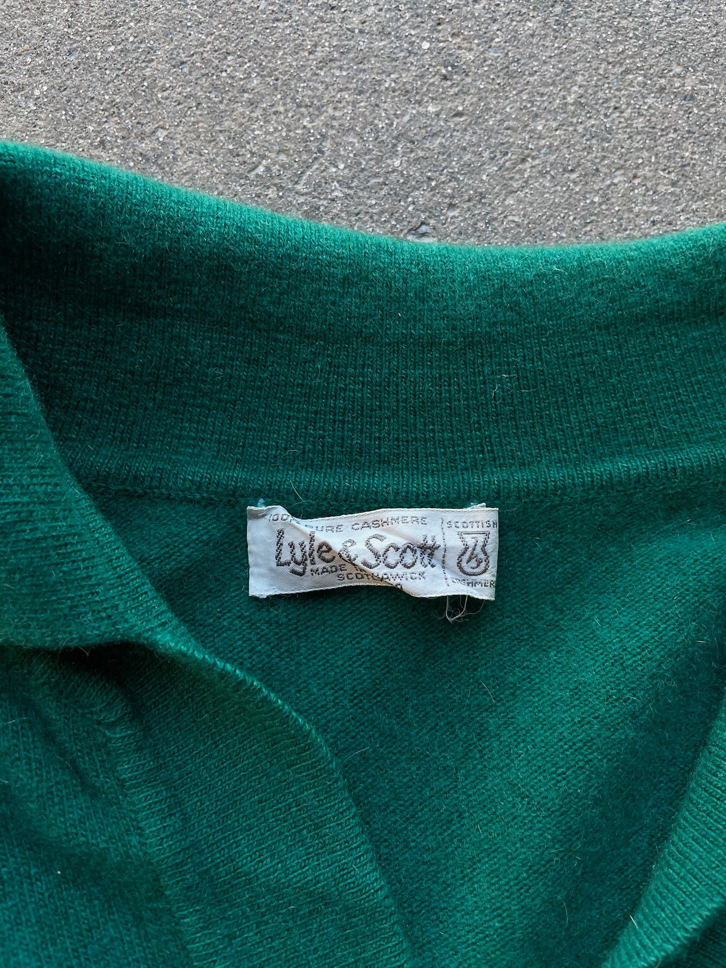 60's Lyle & Scott Cashmere Polo Sweater—[M]