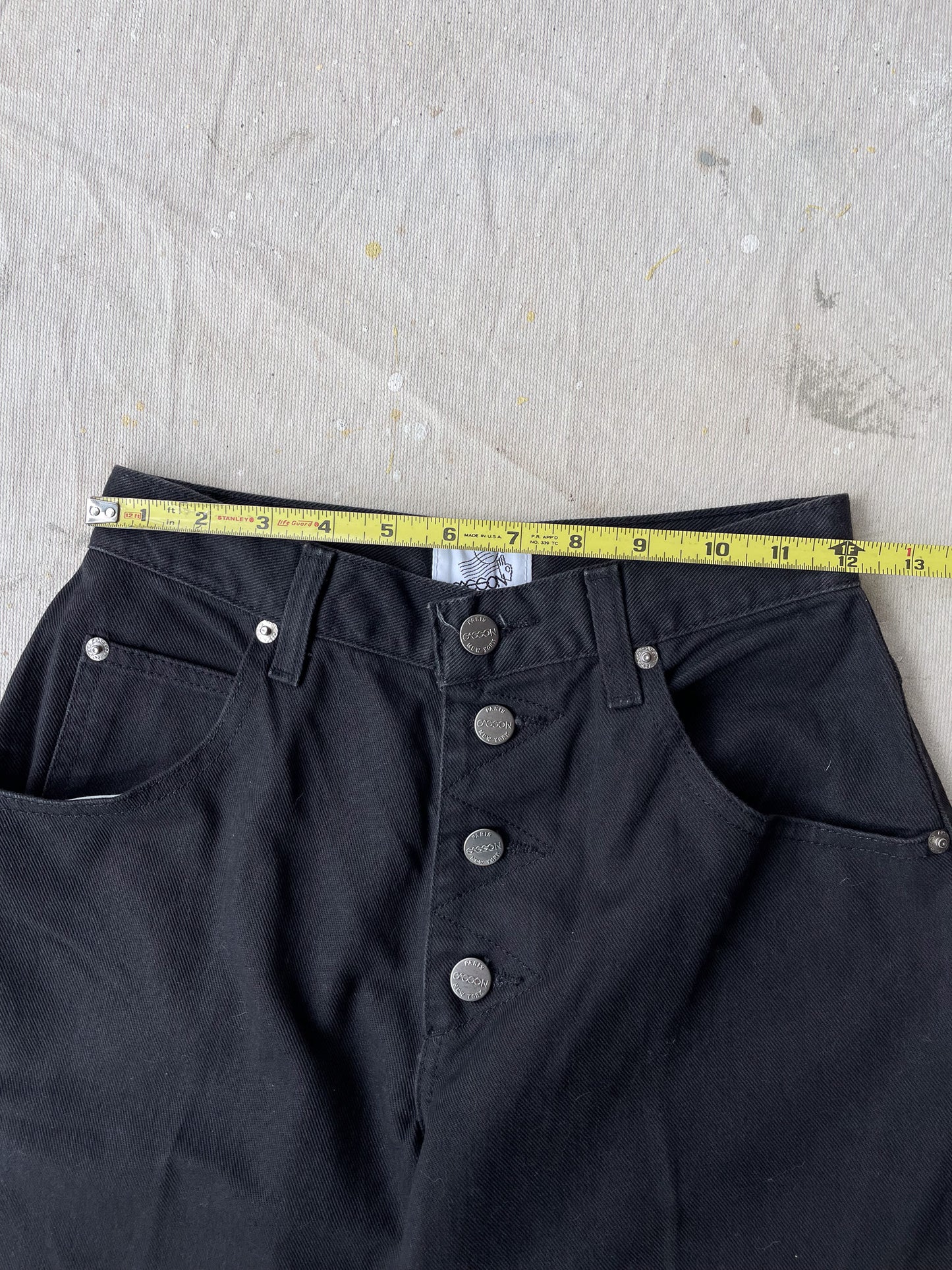 90's Sasson Over-Dyed Black Button Fly Jeans—[24X30]