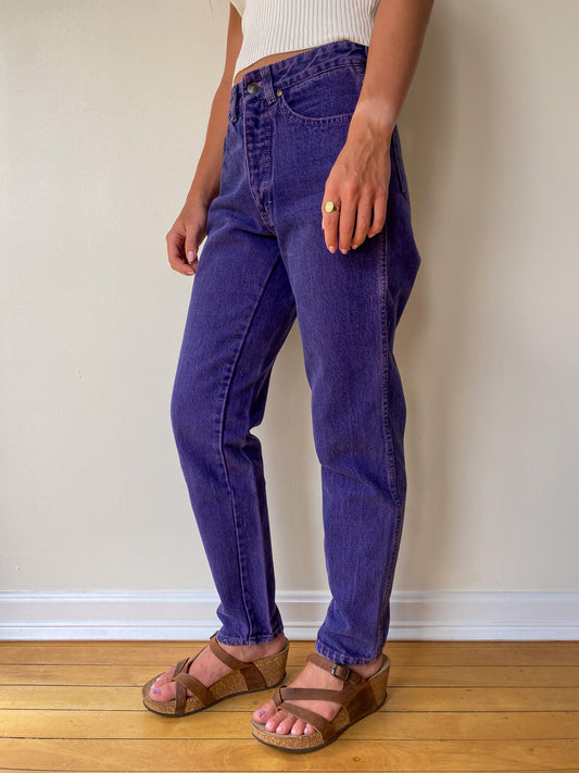 90's Sasson Over-Dyed Purple Jeans—[28X28]
