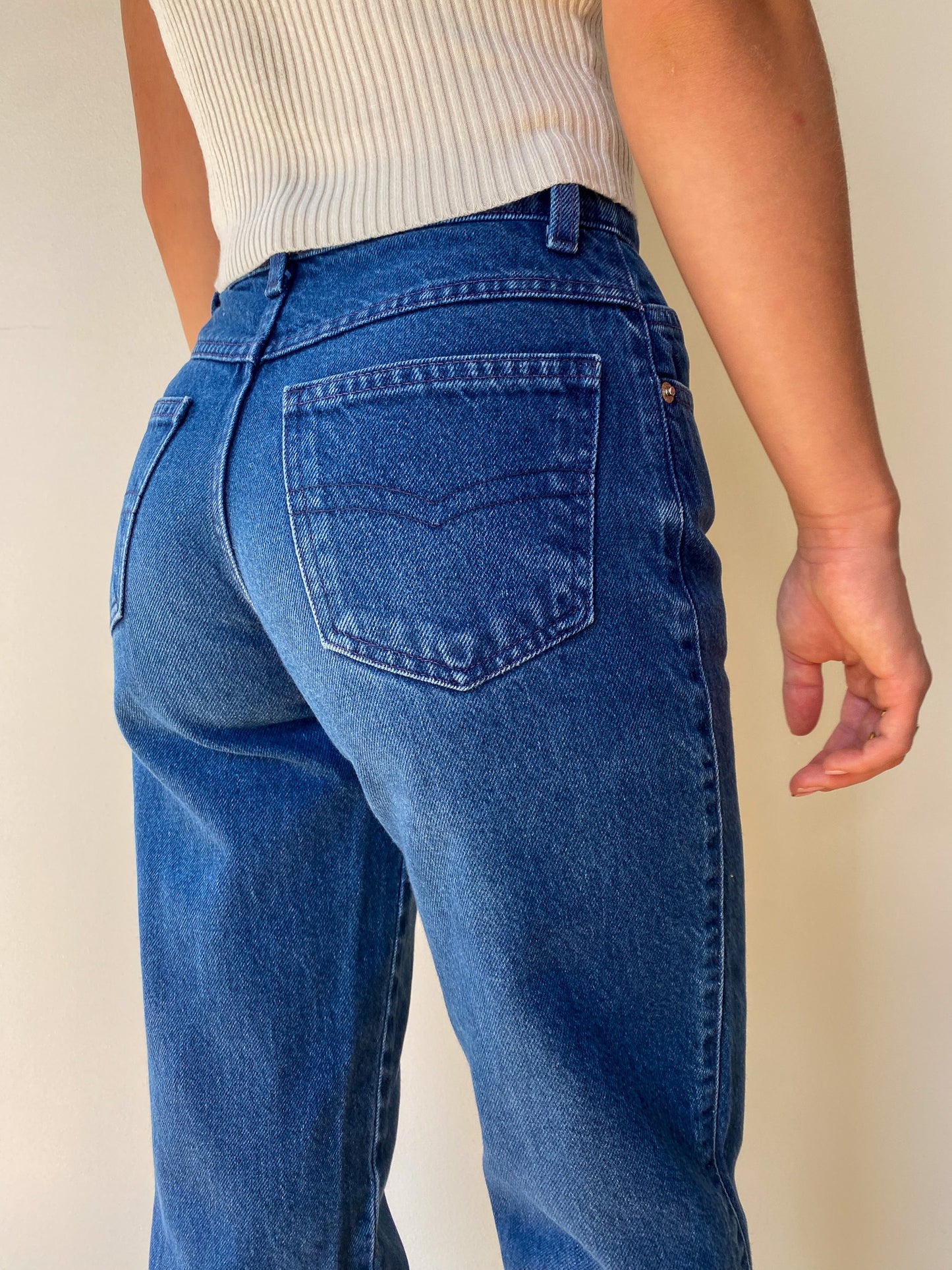 90's Sasson Over-Dyed Blue Jeans—[24X28]