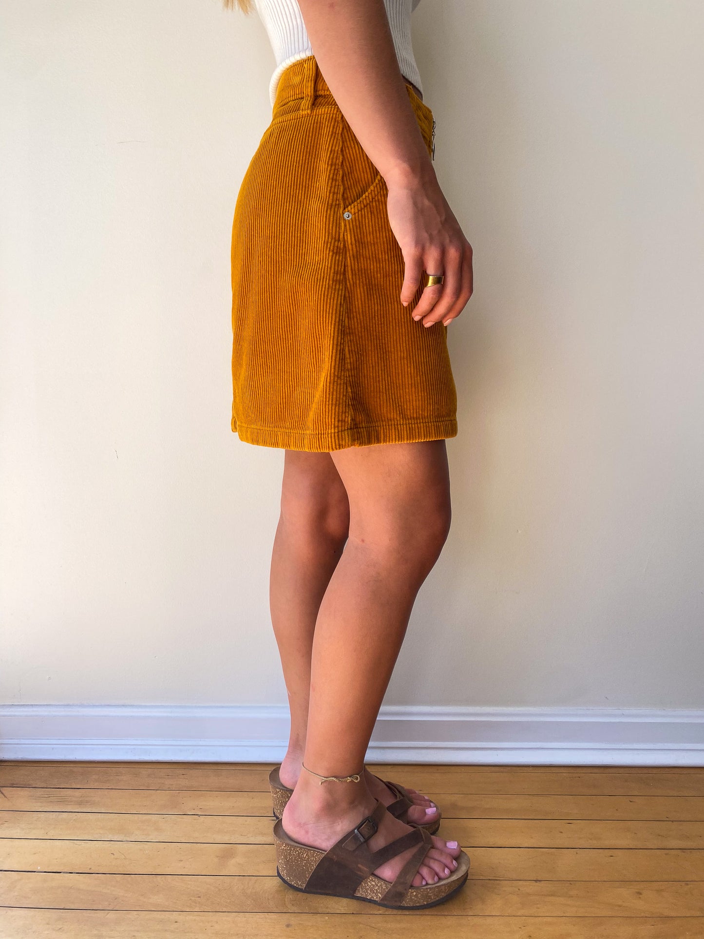 ORANGE CORDUROY SKIRT—[28]