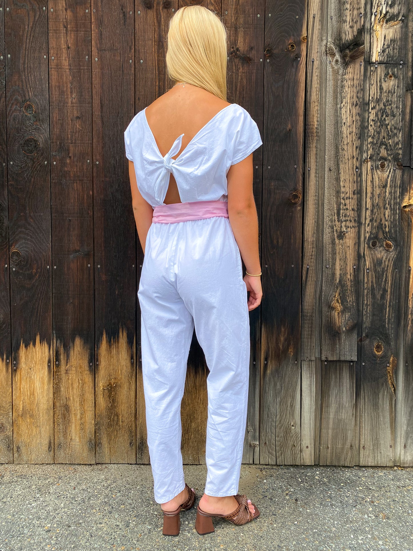 Hand Embroidered Flower Jumpsuit—[S/M]