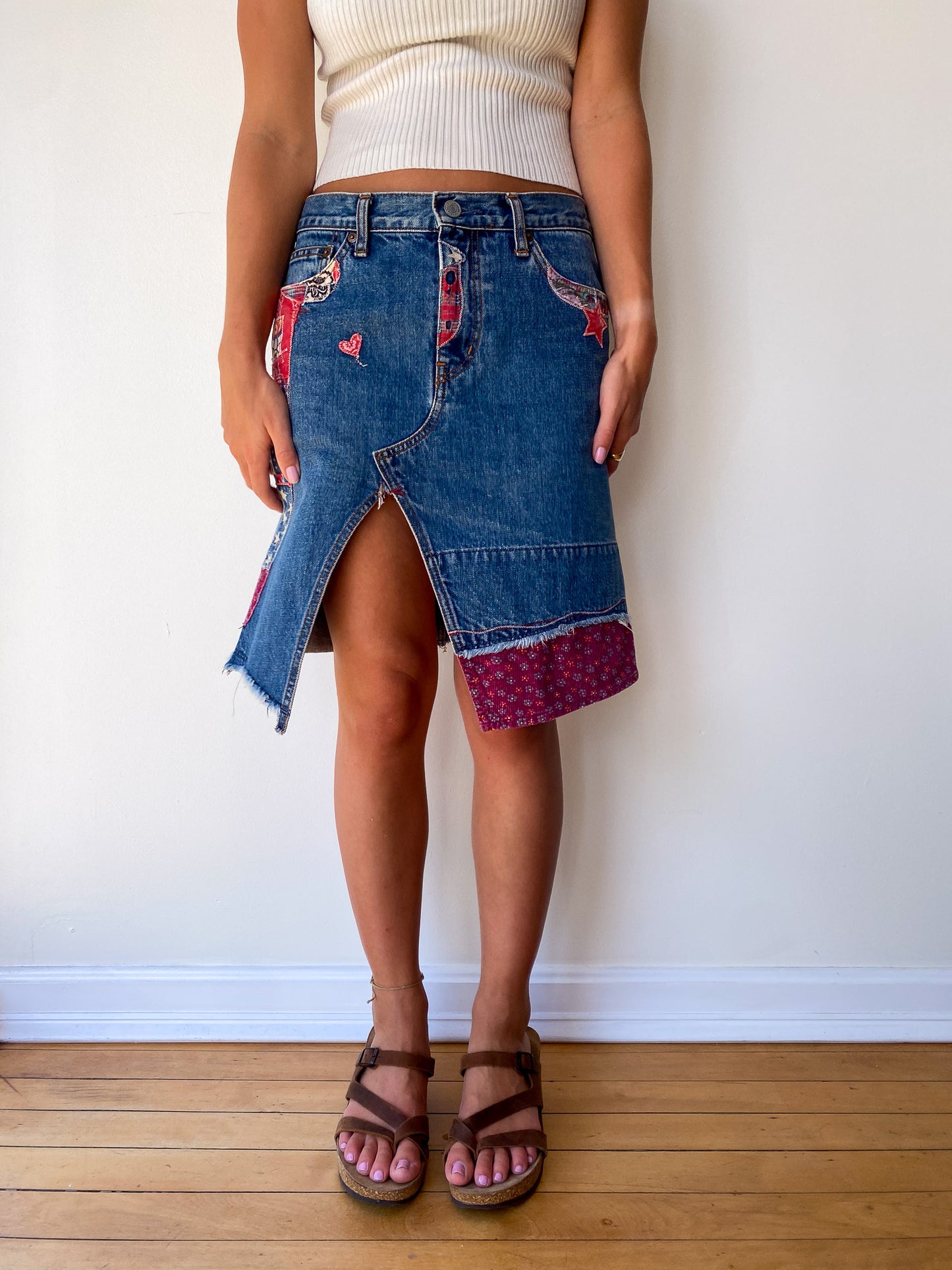 Hysteric Glamour Patchwork Denim Skirt—[30]