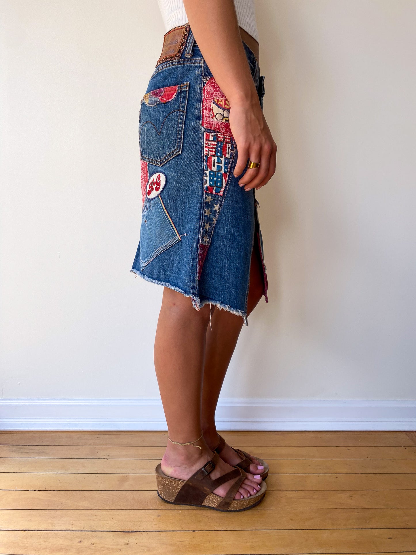Hysteric Glamour Patchwork Denim Skirt—[30]