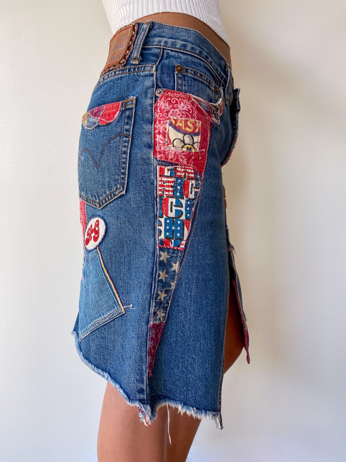 Hysteric Glamour Patchwork Denim Skirt—[30]