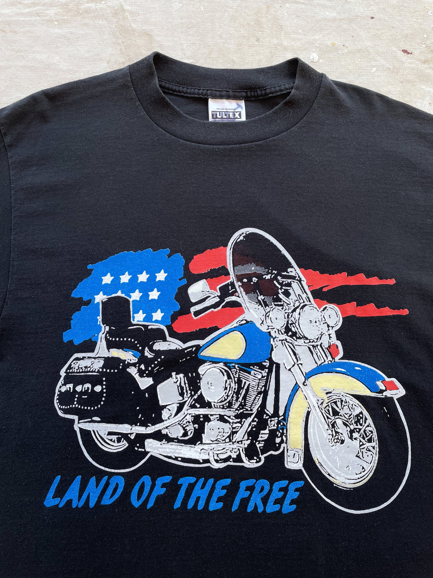 Land Of The Free Motorcycle T-Shirt—[L]
