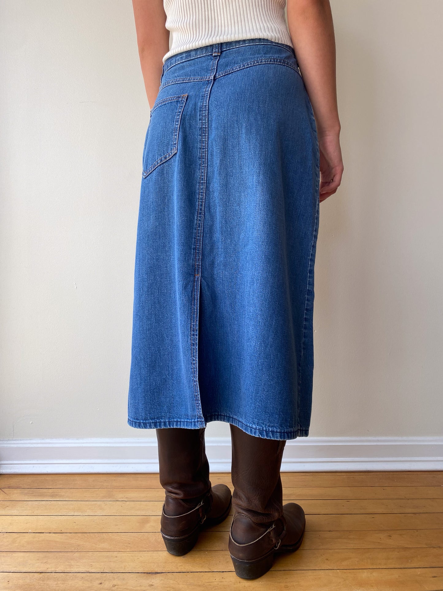 70's Denim A-Line Skirt—[28]